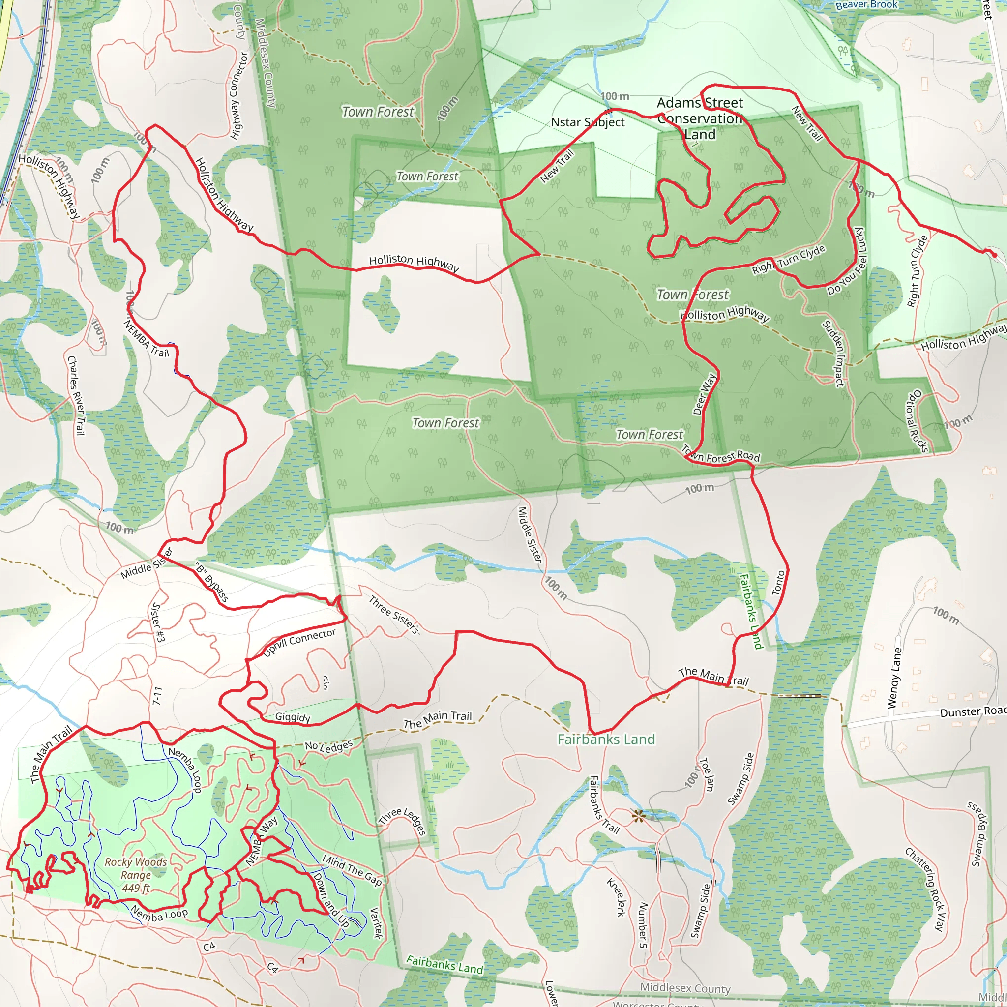 Burial Bypass, Nemba Trail and Dirty Little Secret Trail Loop mobile static map
