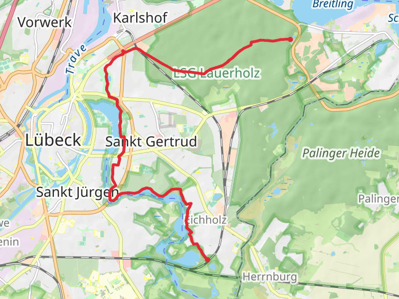 Finnland to Alt Lauerhof via Wakenitz and Draegerweg
