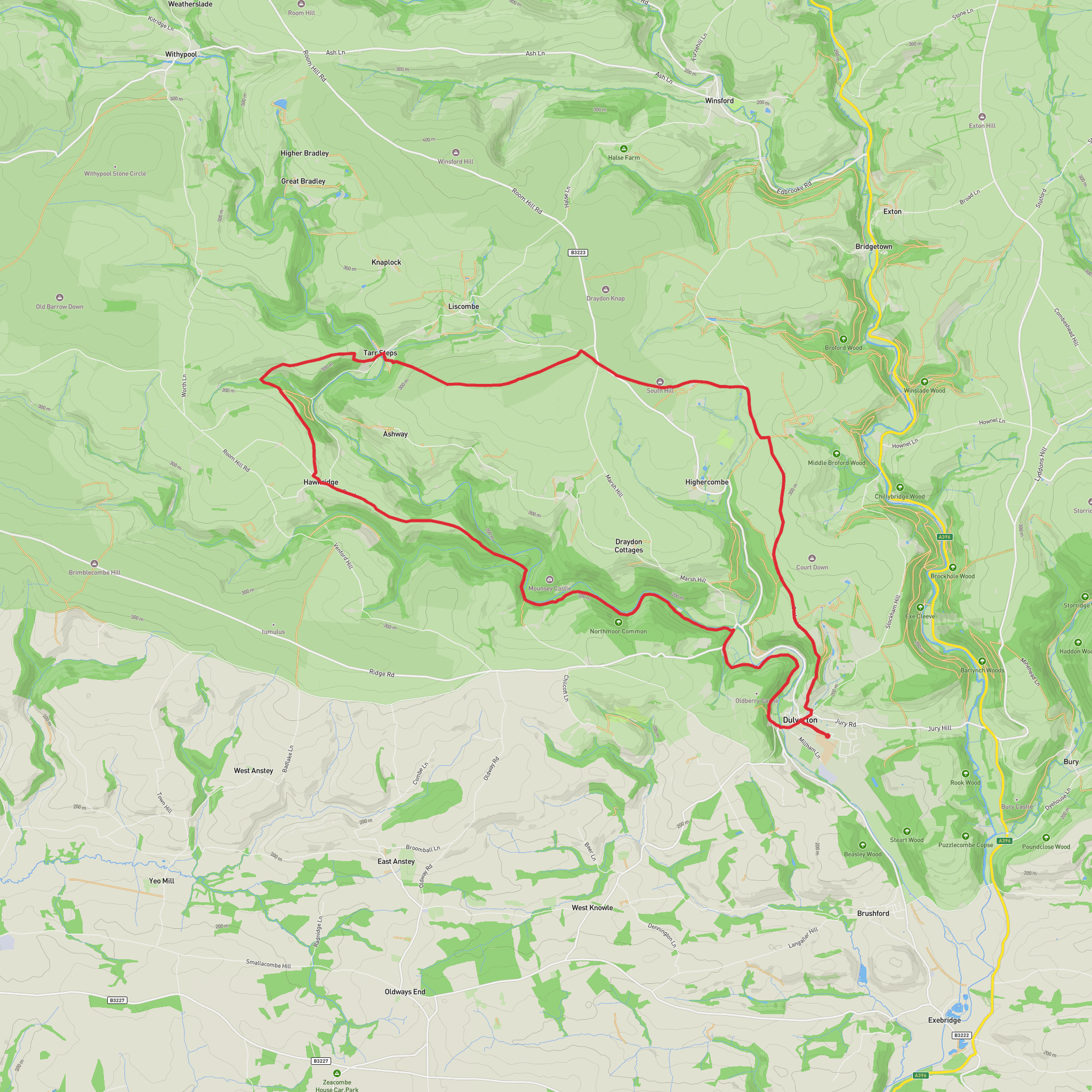 Dulverton - Tarr Steps mobile static map