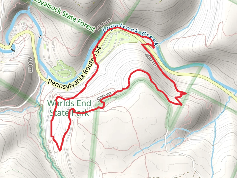 Loyalsock Trail and Canyon Vista Trail - Blue