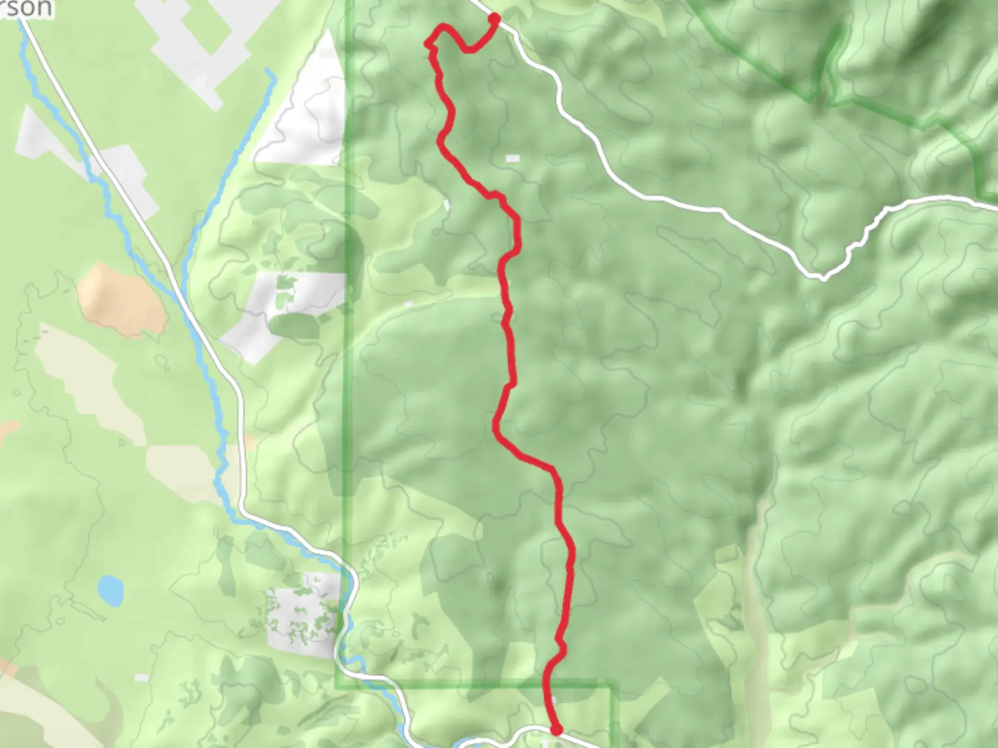An image depicting the trail Lost Park Road to County Road via Rock Creek Hills and its surrounding area.