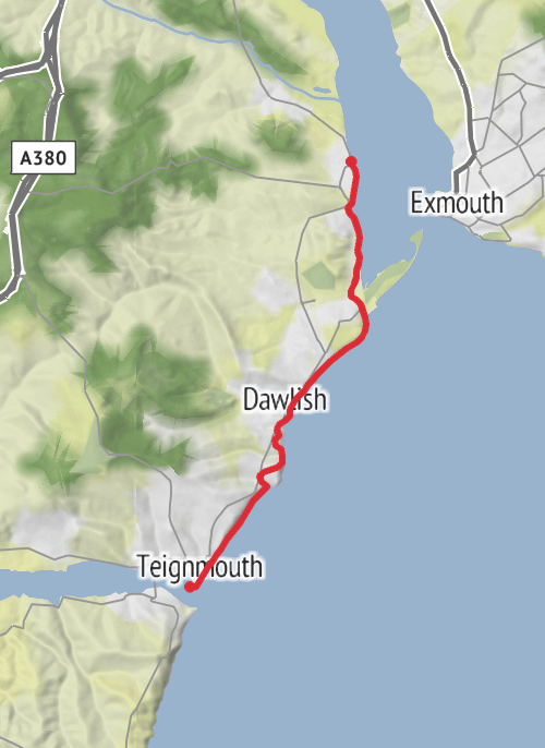 SWCP Teignmouth to Starcross mobile static map