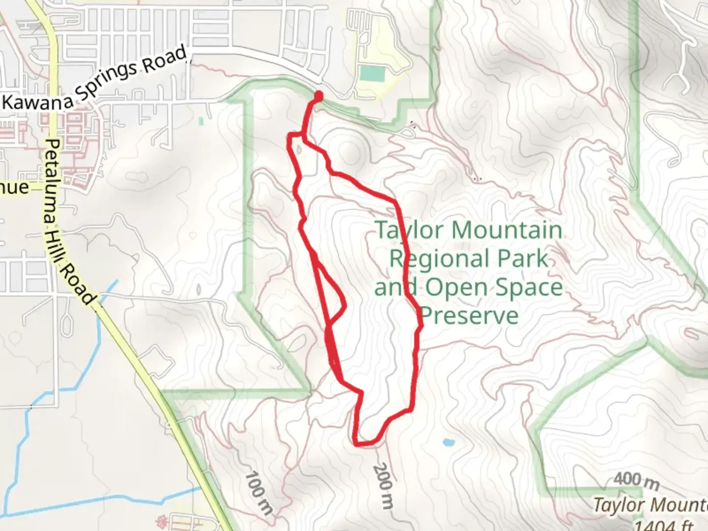 An image depicting the trail Eastern and Western Route Loop and its surrounding area.