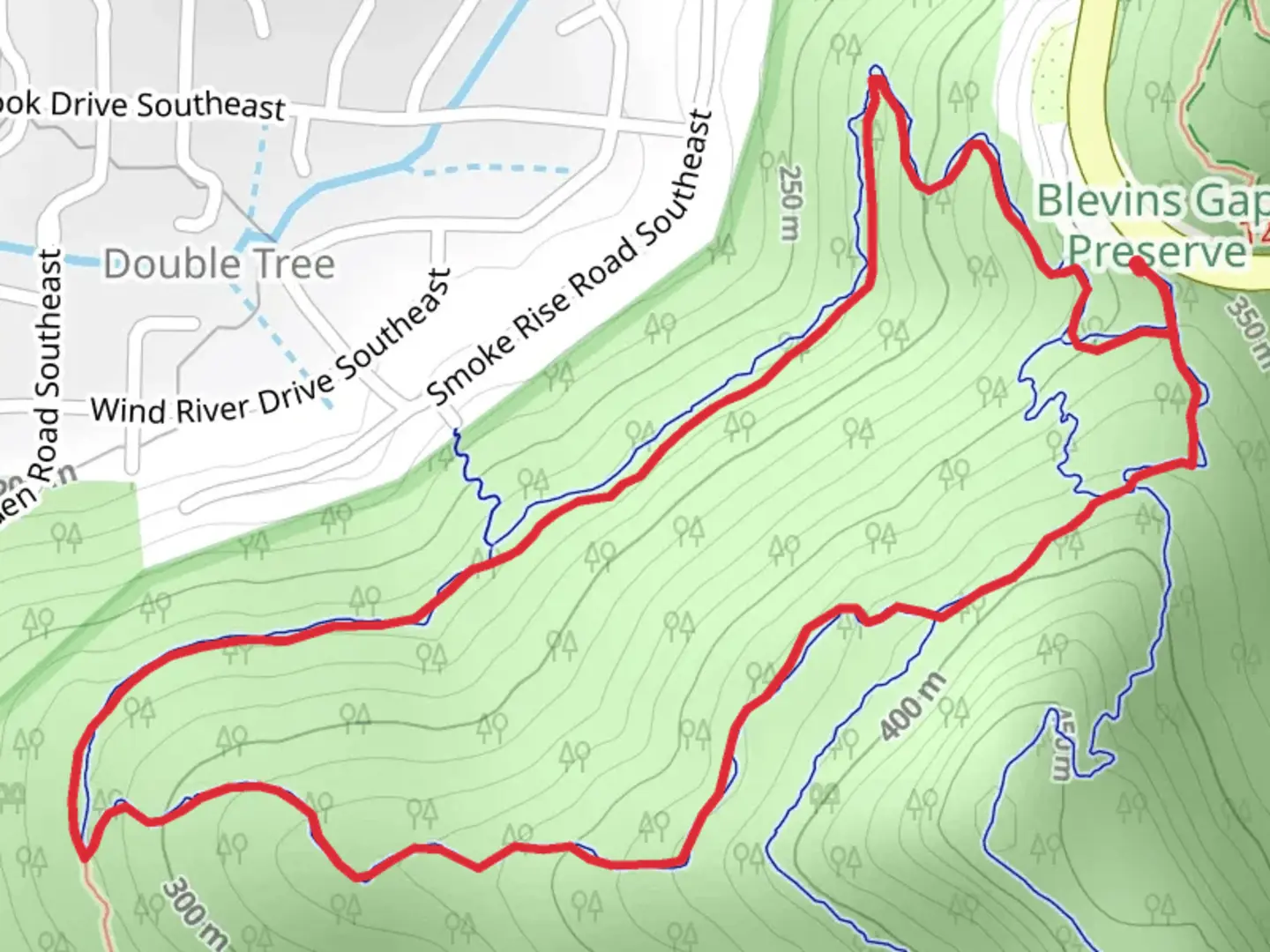 An image depicting the trail Smokerise and Sugar Tree Loop Trail - Short and its surrounding area.