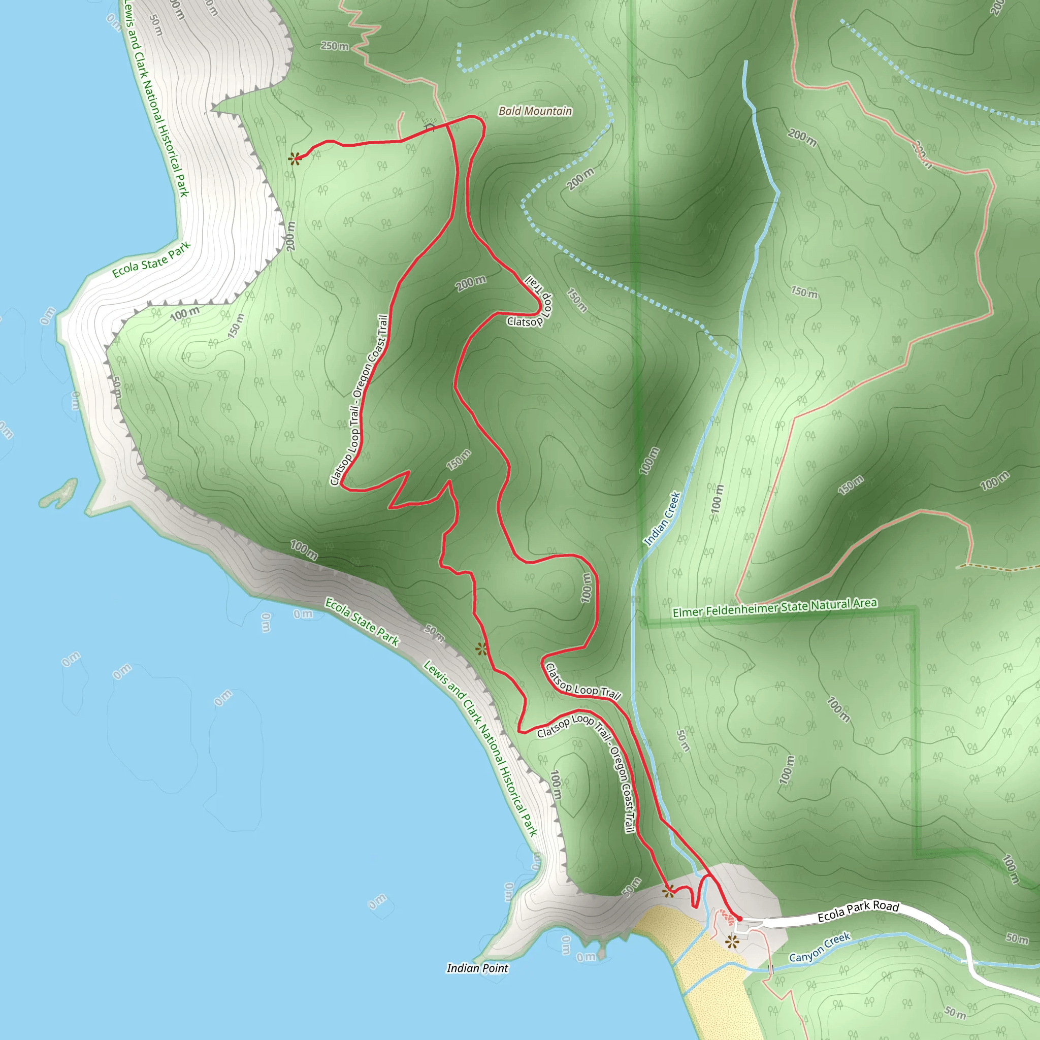 Clatsop Loop Trail mobile static map