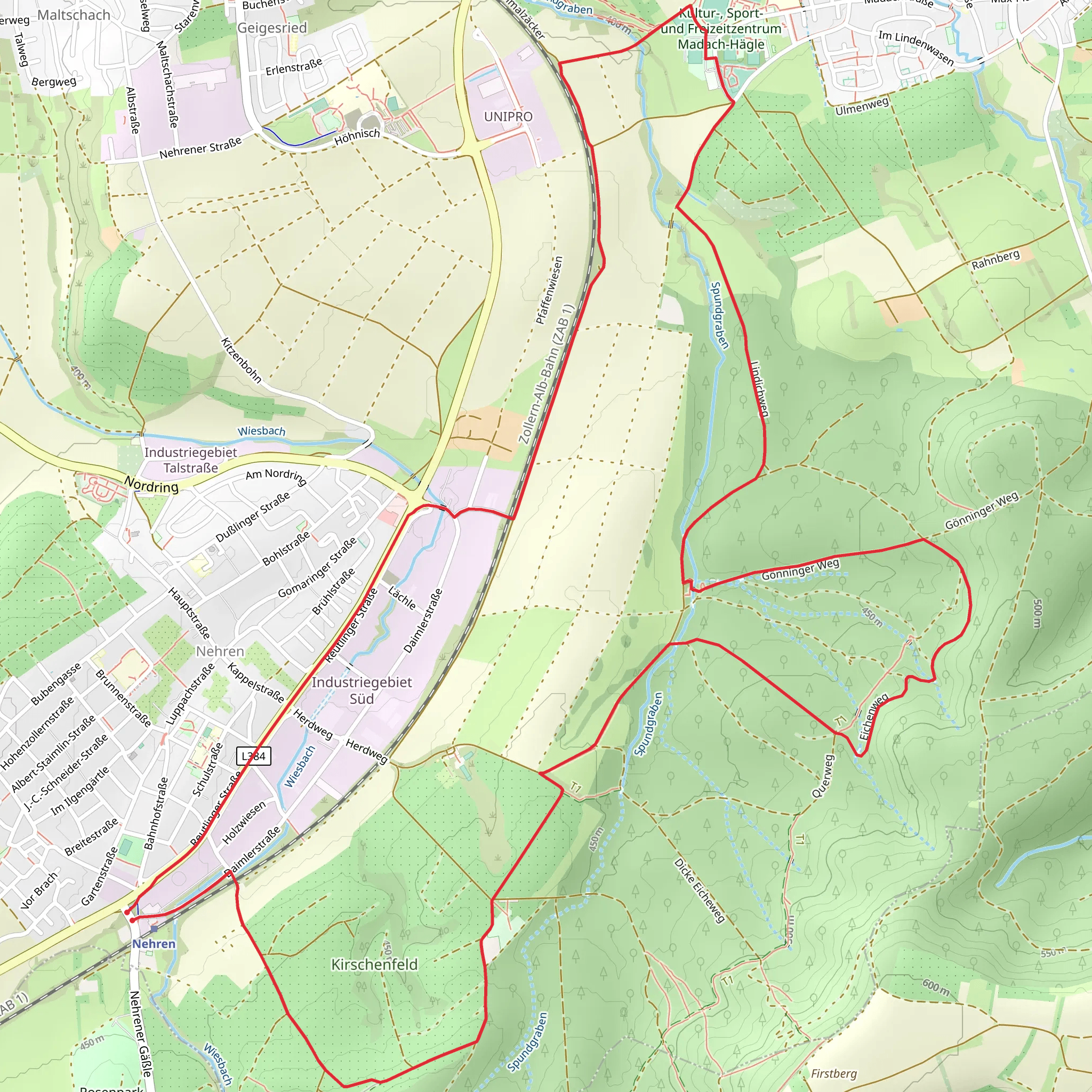 Firstwald Runde and Lindichweg mobile static map