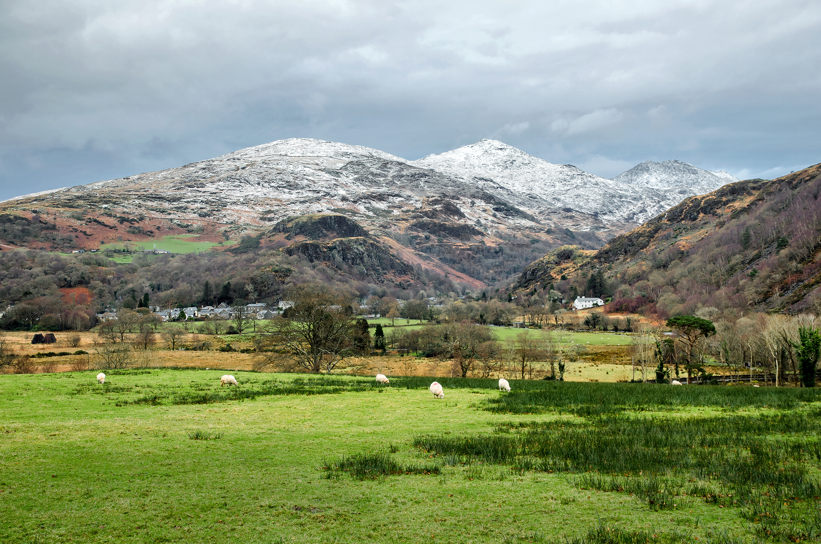 An image depicting the trail Yr Aran from Bethania - Route B and its surrounding area.