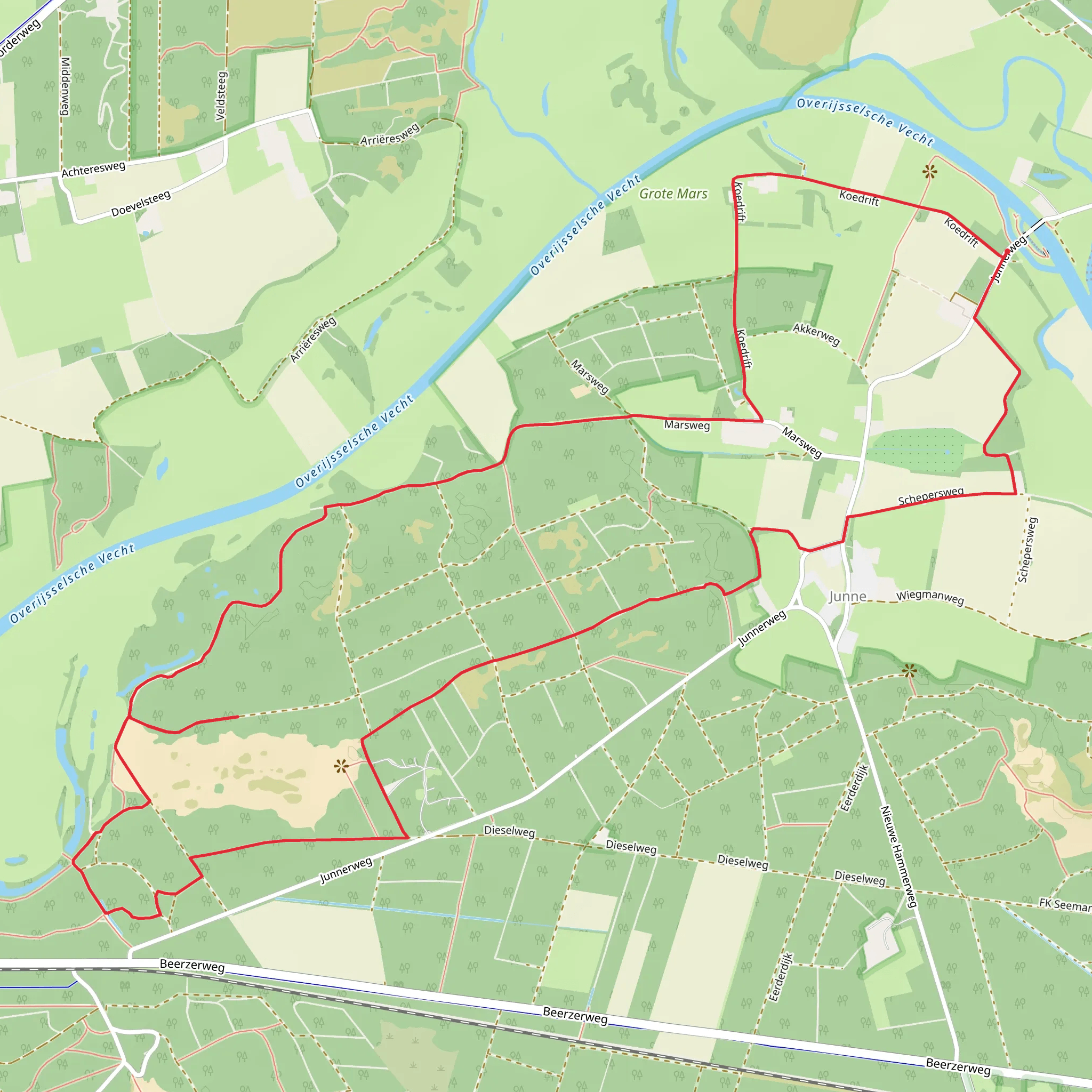 De Hutte and De Heetdelle Loop mobile static map