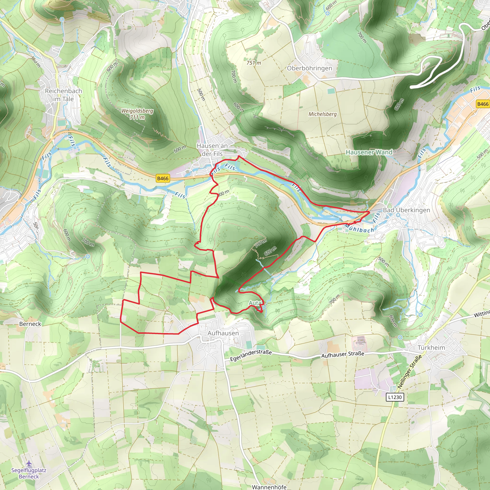 Wald und Wasserweg and Aufhausen Wasserbrg mobile static map