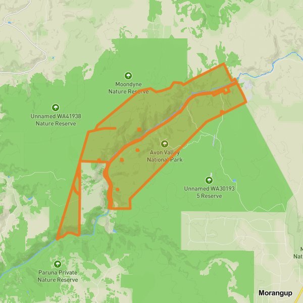 Avon Valley National Park mobile static map