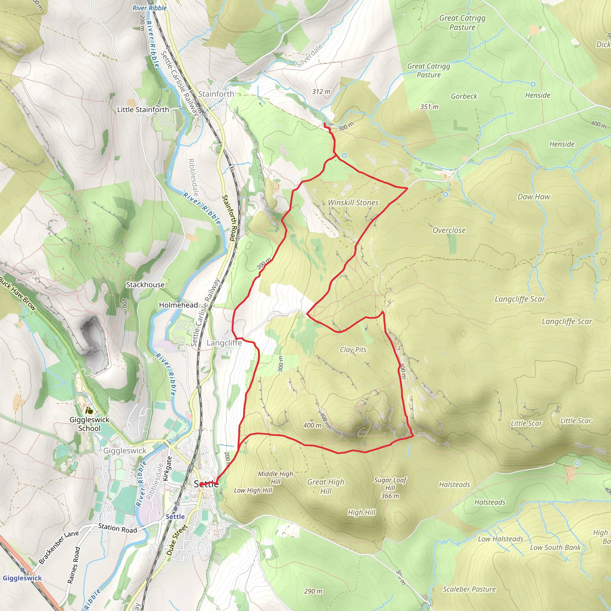 Attermire Scar - Catrigg Force and Langcliffe mobile static map
