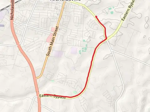 Walk along Sulphur Well Road and Eastern Bypass