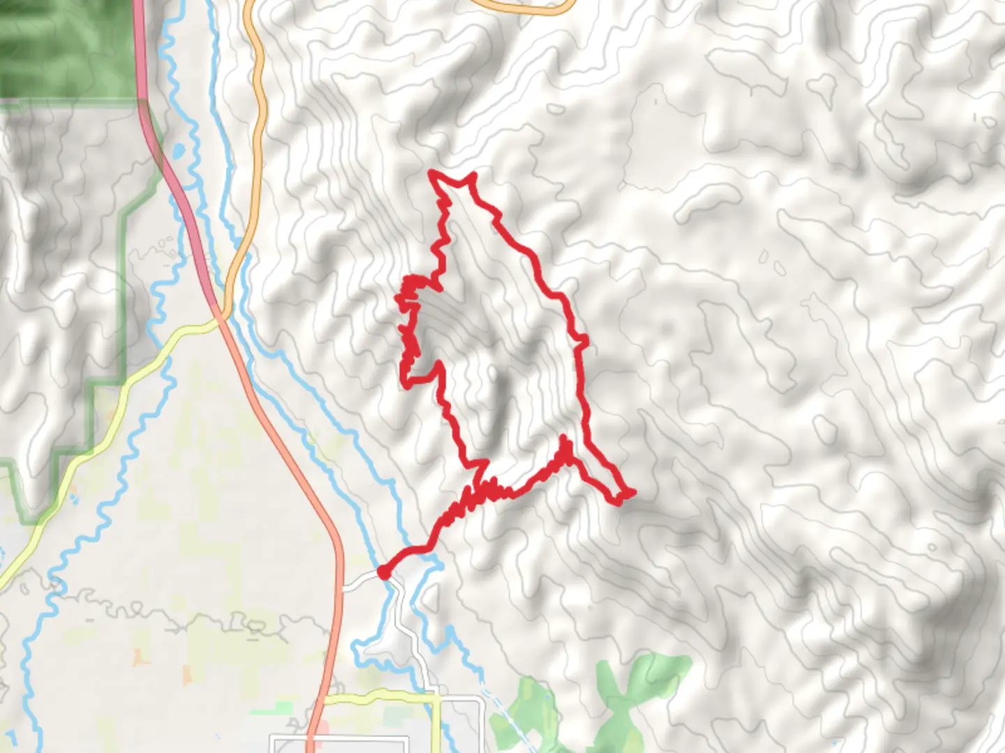 An image depicting the trail Chop'd Coyote Loop and its surrounding area.