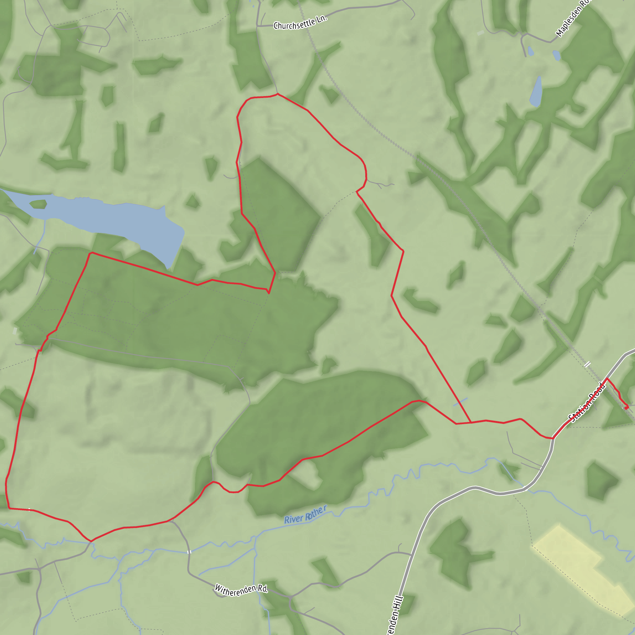 Newbridge Wood, Batt's Wood, Wadhurst Park Lake and Dens Wood Loop mobile static map