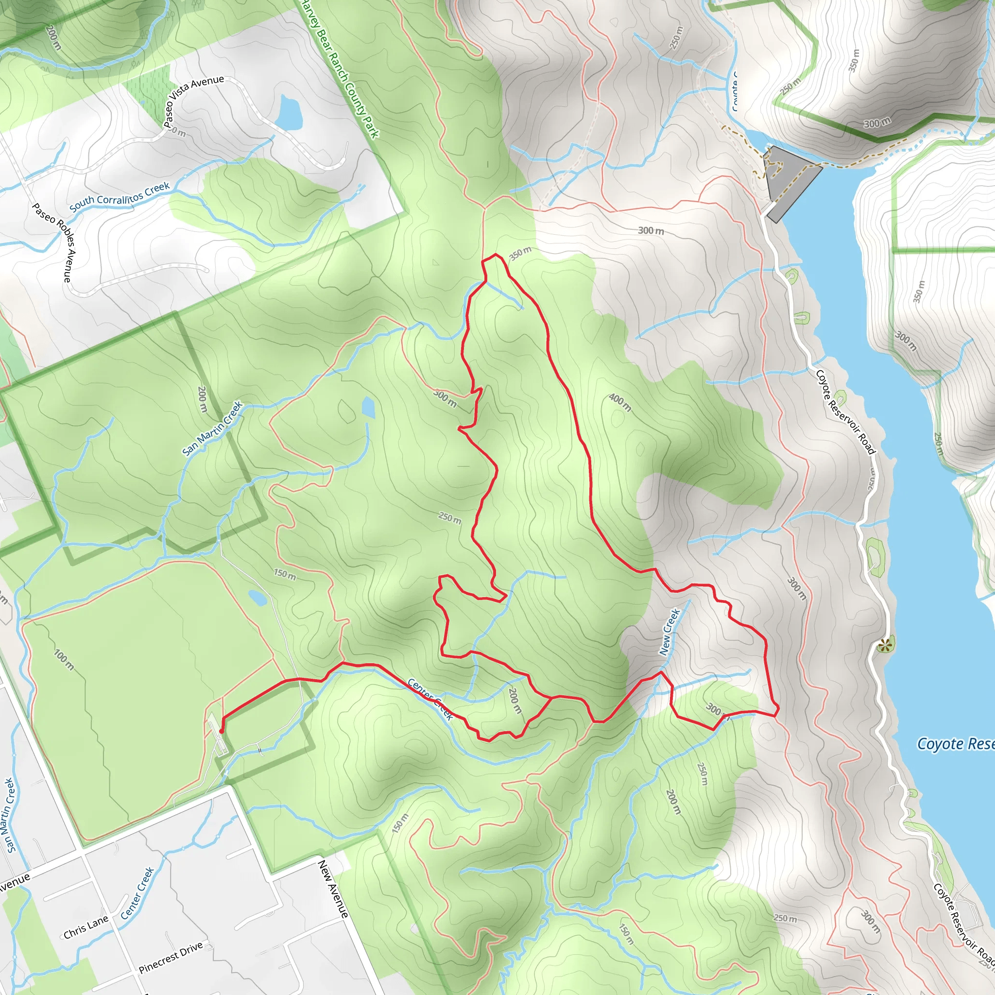 Willow Springs, Townsprings and Coyote Ridge Loop Trail mobile static map