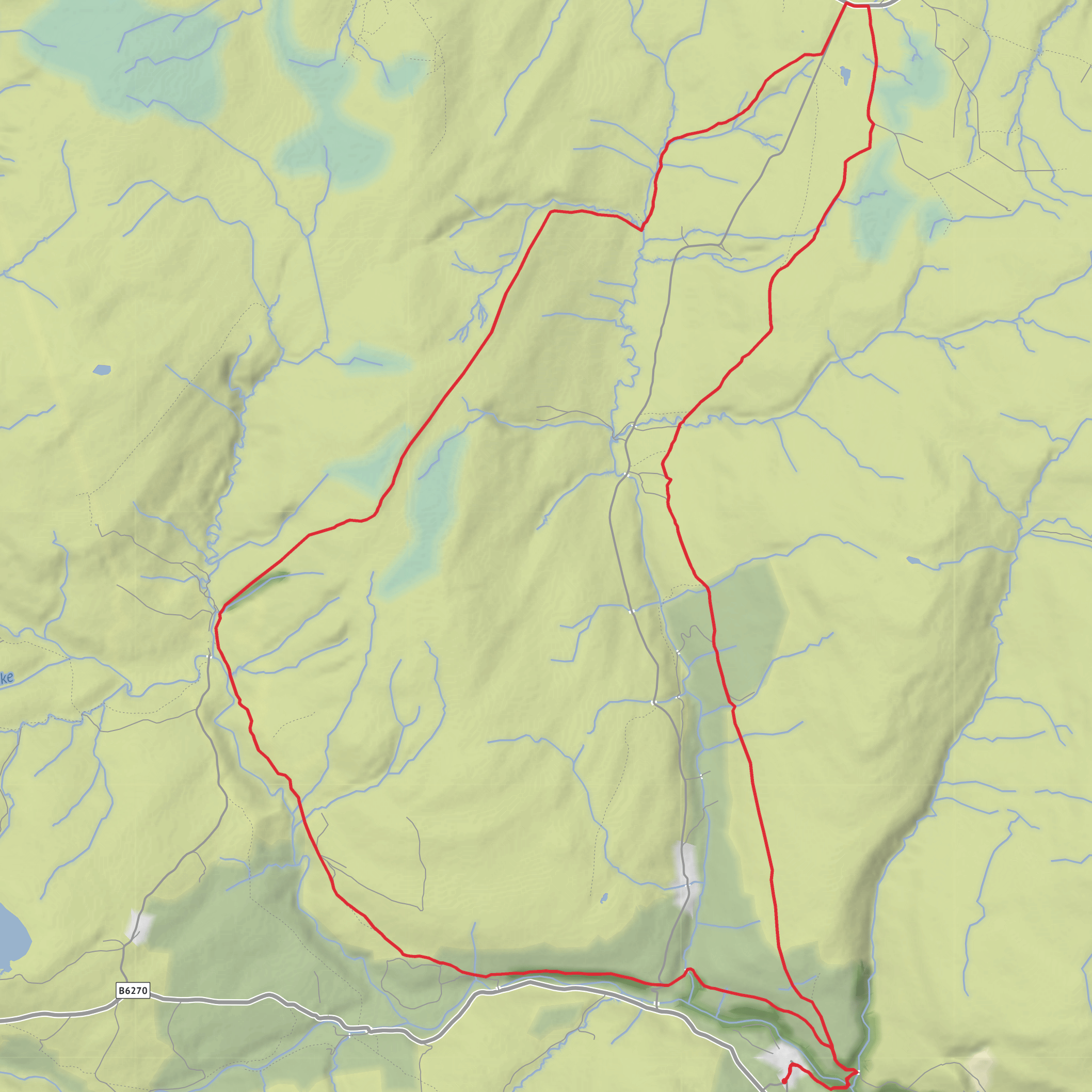 Silver Hill, Cotterby Scar, Barney Brow, Thomas Gill Rigg and Tan Hill Loop mobile static map