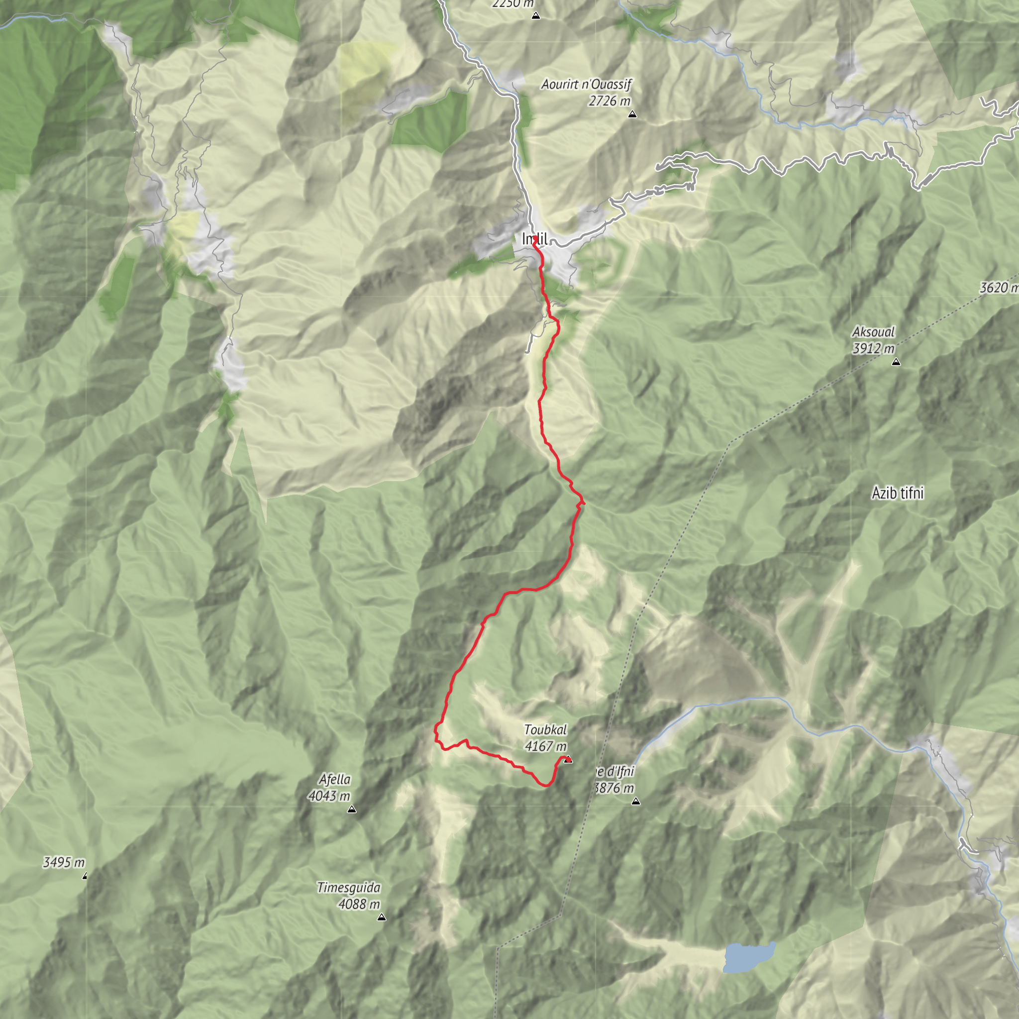 Hike from Imlil to Toubkal mobile static map