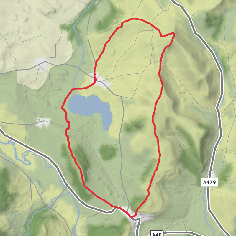 A map preview of the recording Powys Walking.