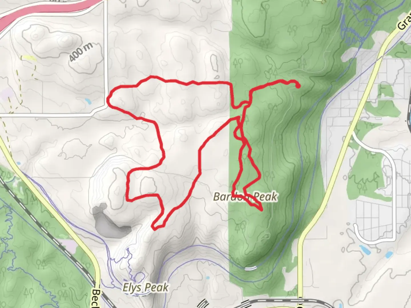 An image depicting the trail Barden Peak via Snively Loop Trail and its surrounding area.