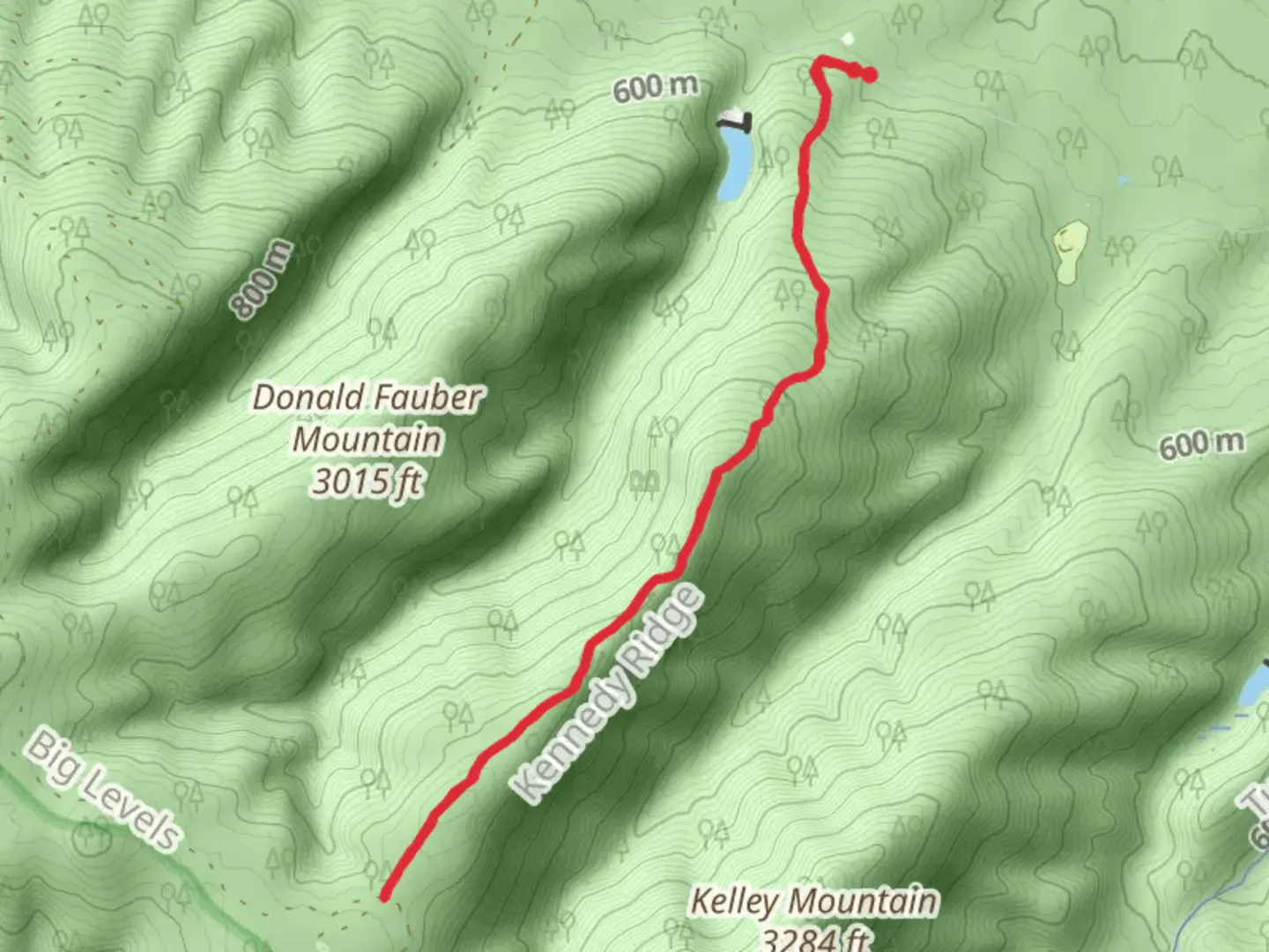 An image depicting the trail Kennedy Ridge Trail and its surrounding area.