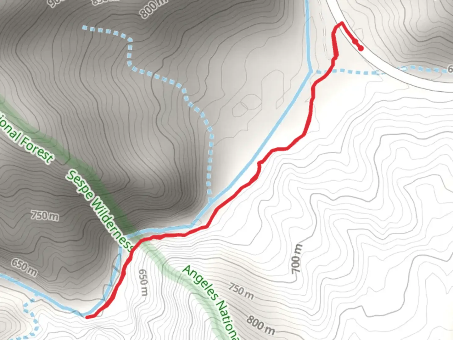 An image depicting the trail Piru Creek Trail and its surrounding area.