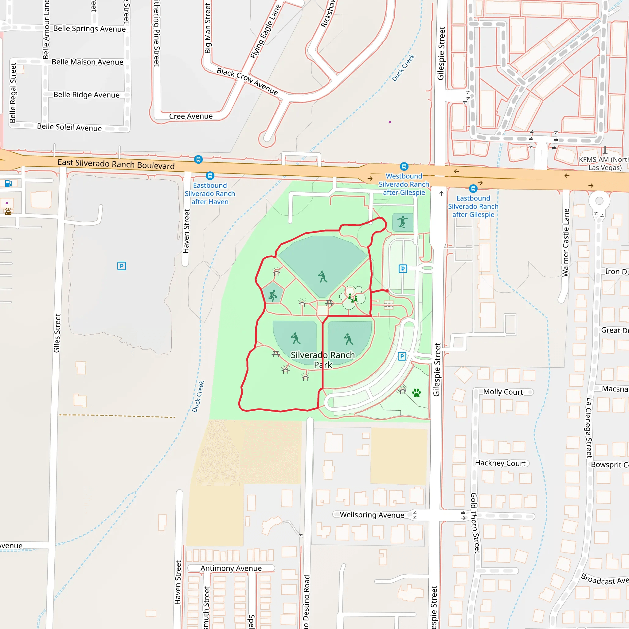 Silverado Ranch Park Loop mobile static map