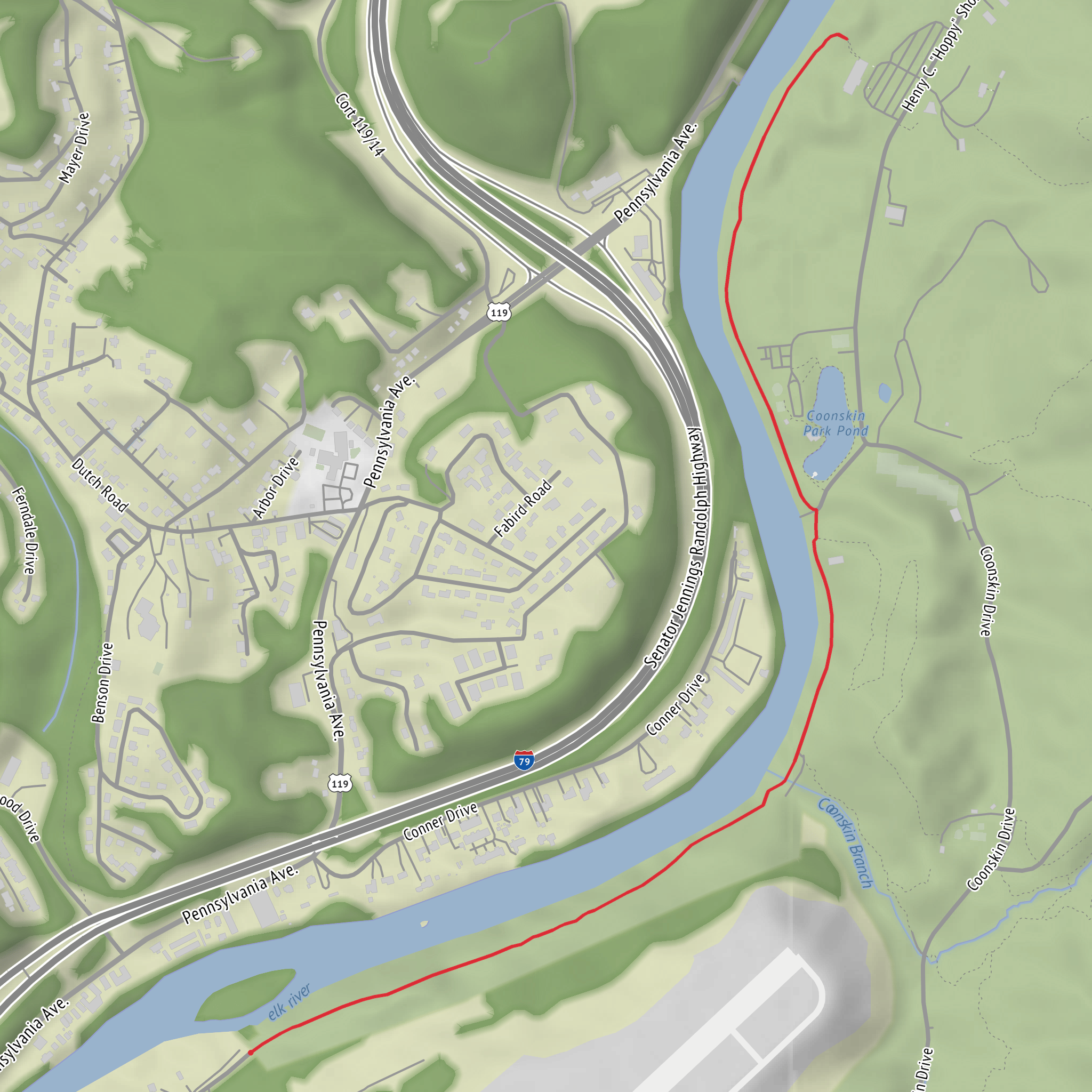 Elk River Trail mobile static map