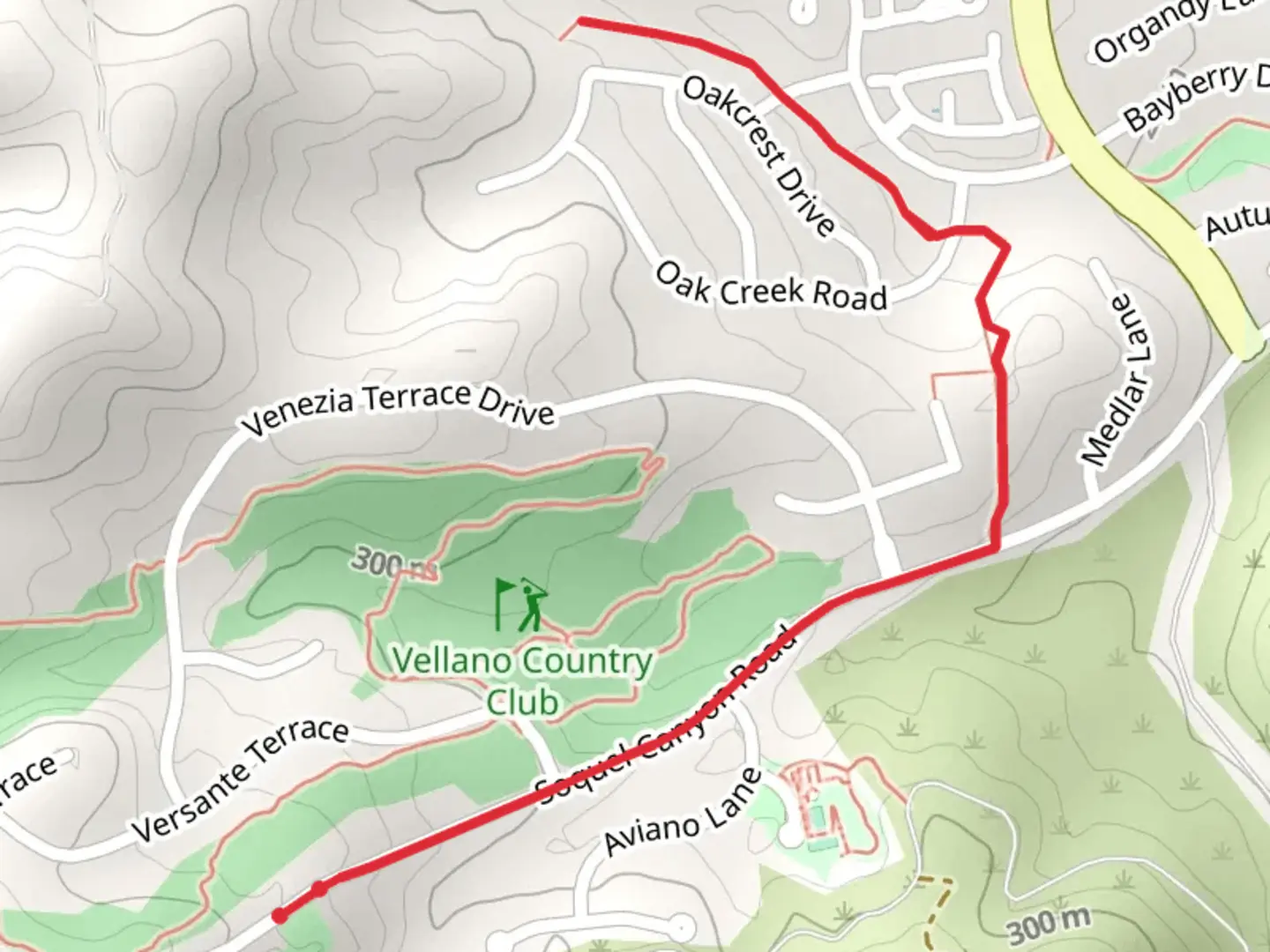 An image depicting the trail Oak Valley Lane - Overlook Park and its surrounding area.