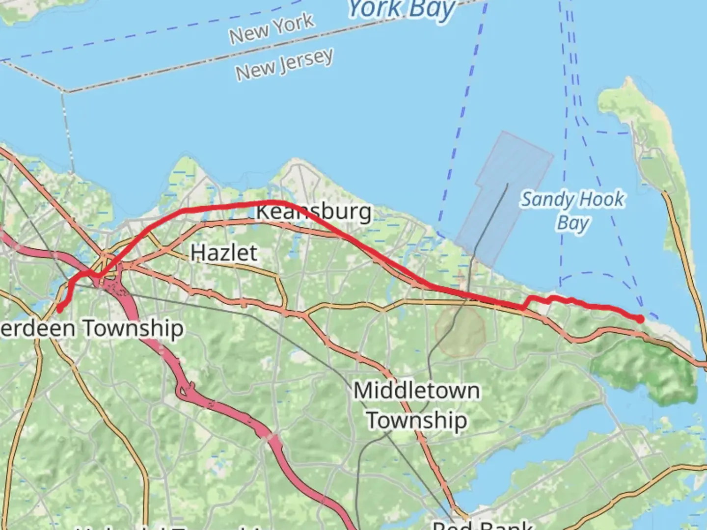 An image depicting the trail Lake Matawan - Henry Hudson Trail and its surrounding area.
