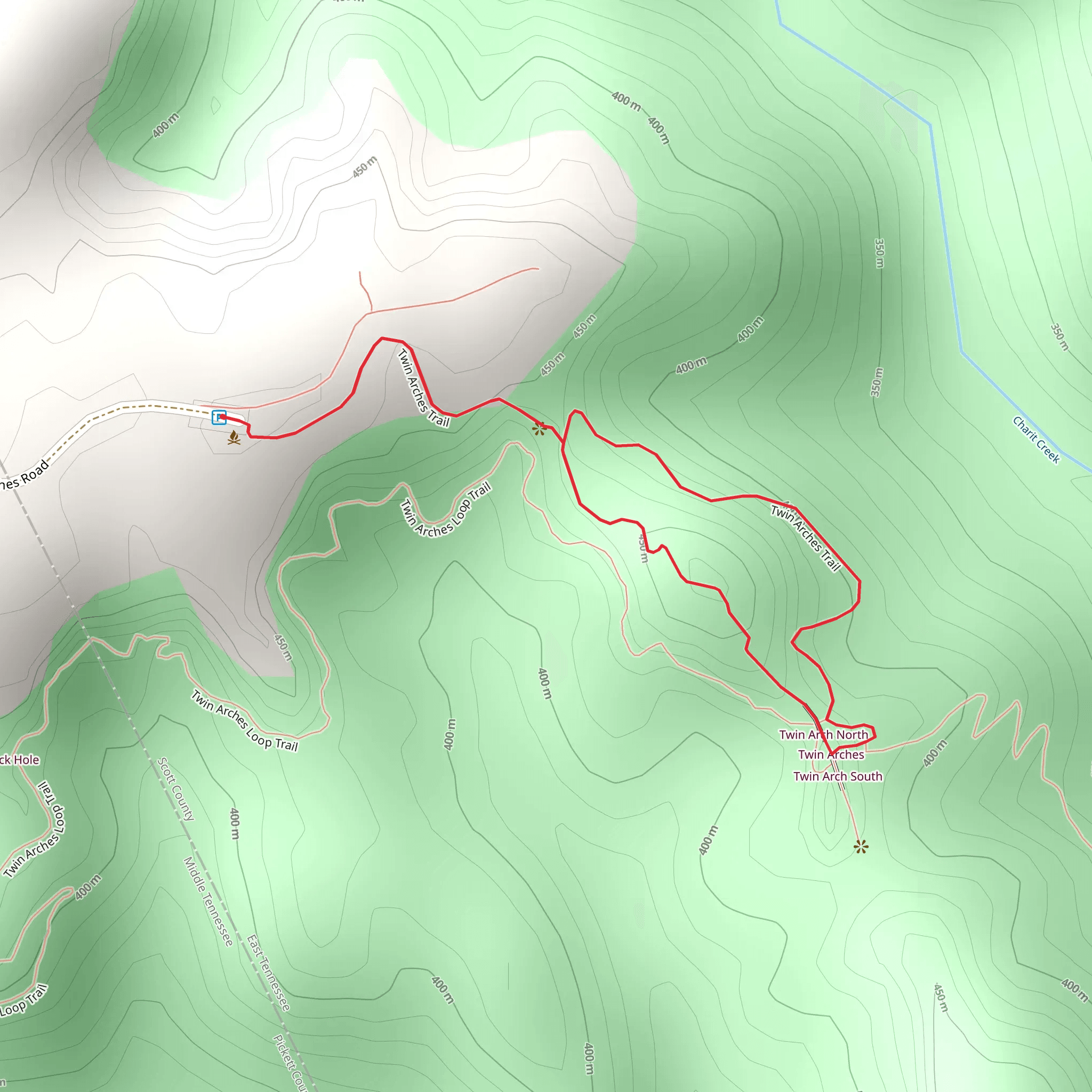 Twin Arches Loop mobile static map