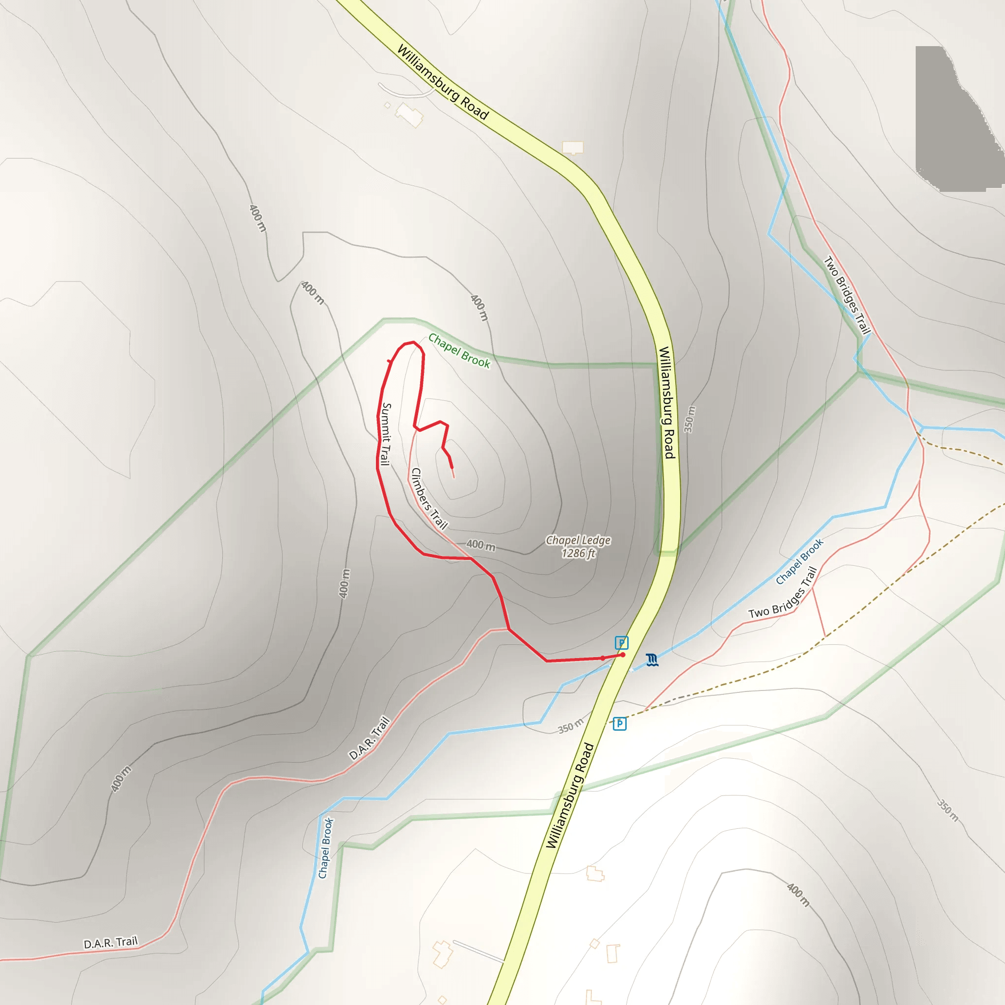 Chapel Ledge Out and Back mobile static map