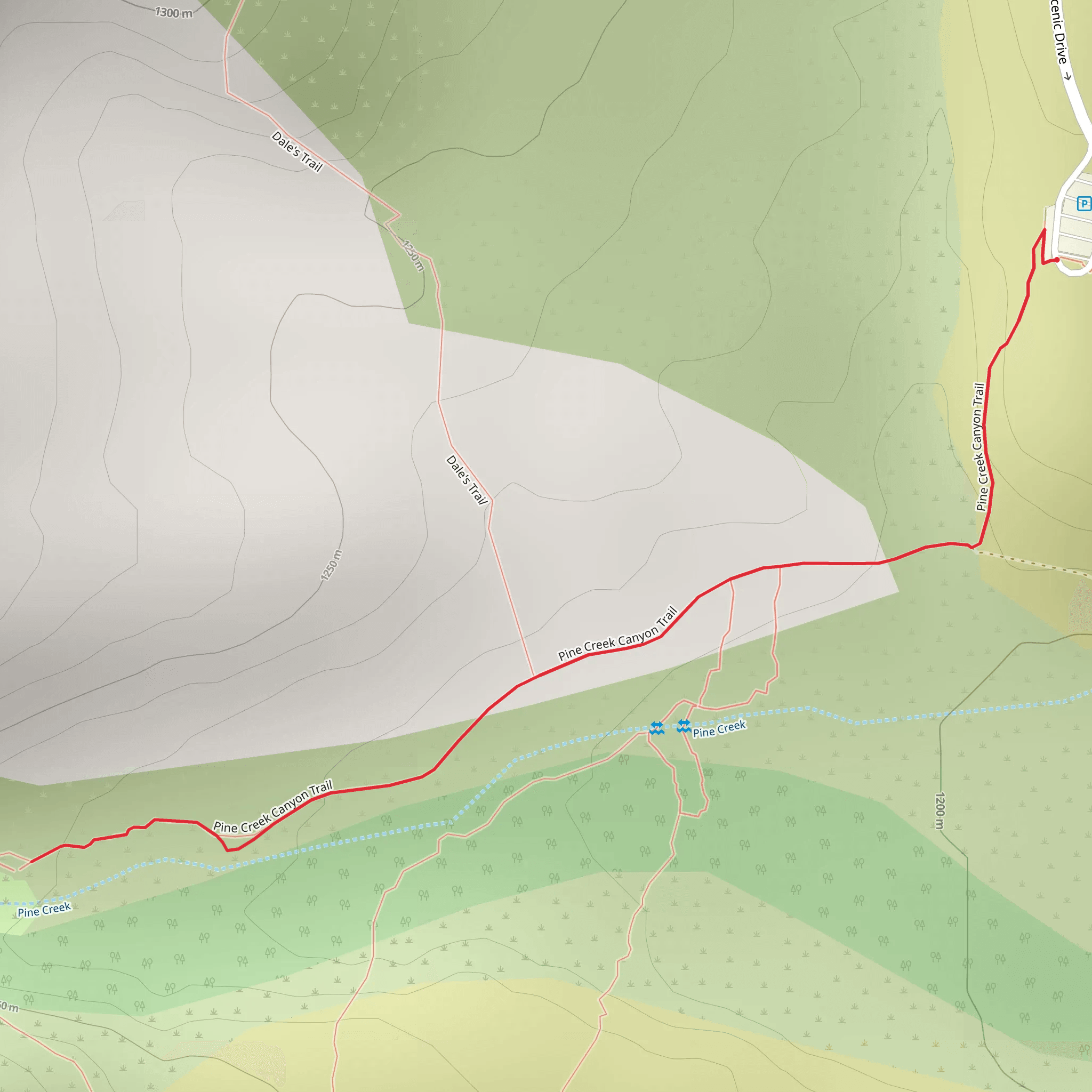 Pine Creek Trail mobile static map