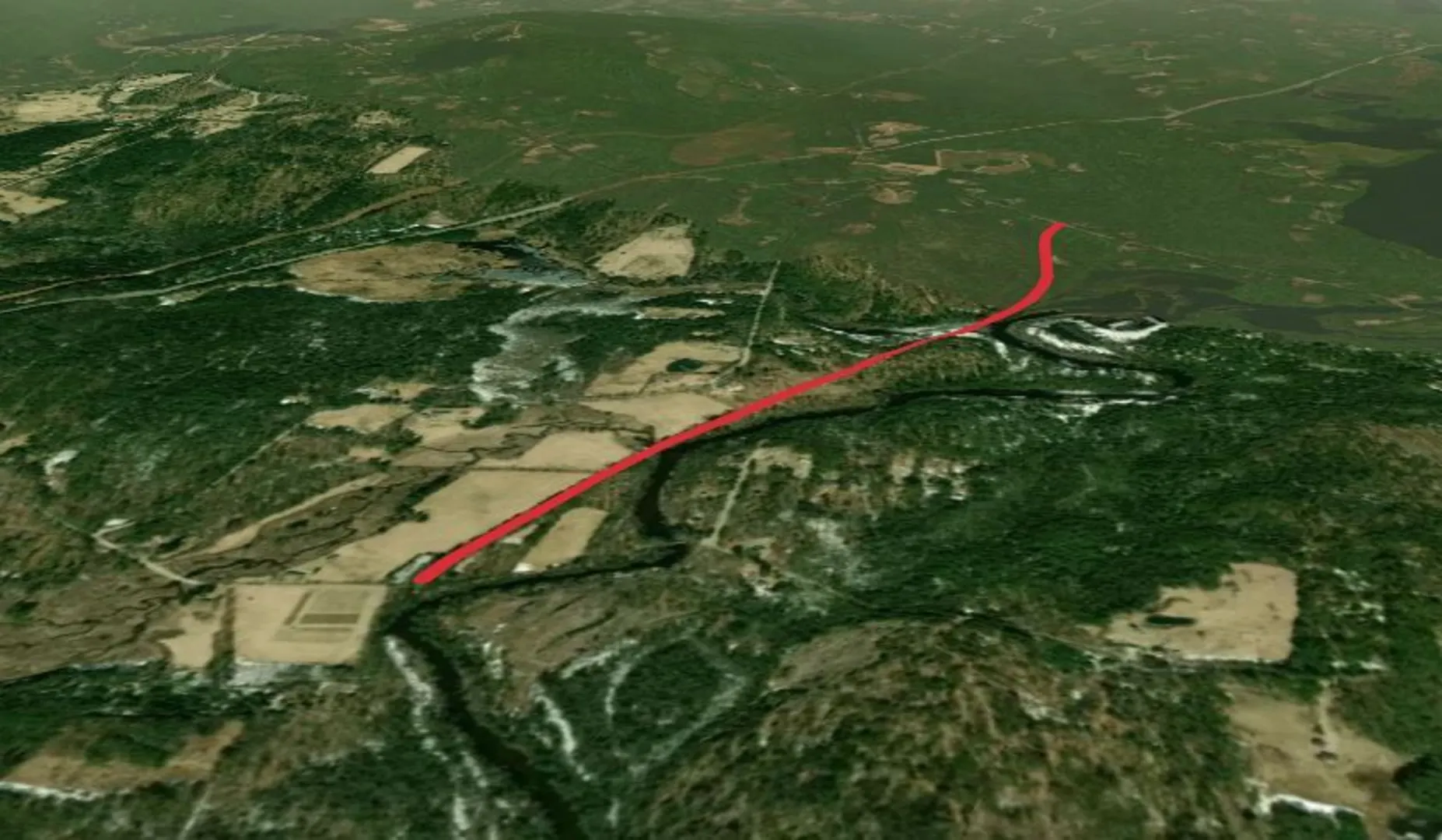An image depicting the trail Contoocook River from Forest Road and its surrounding area.