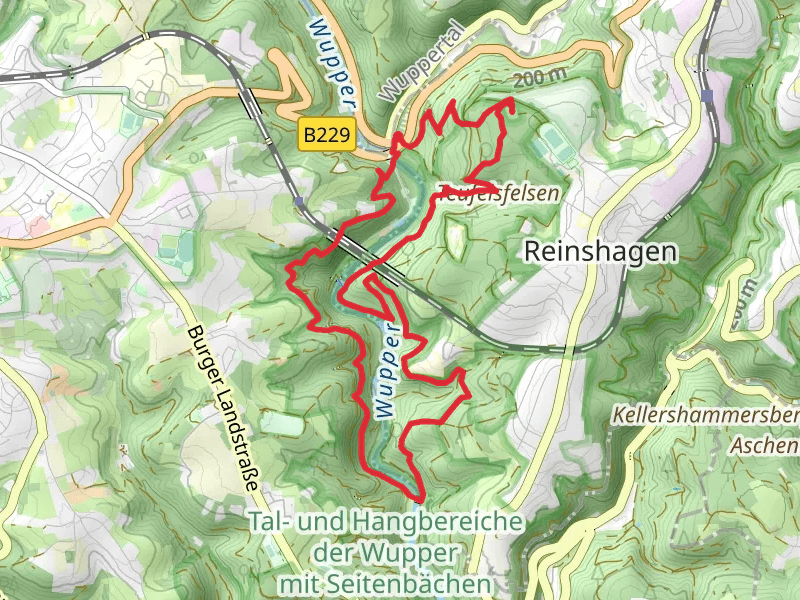 Wupper via Bergischer Weg and Gueldenwerth Bahnhof