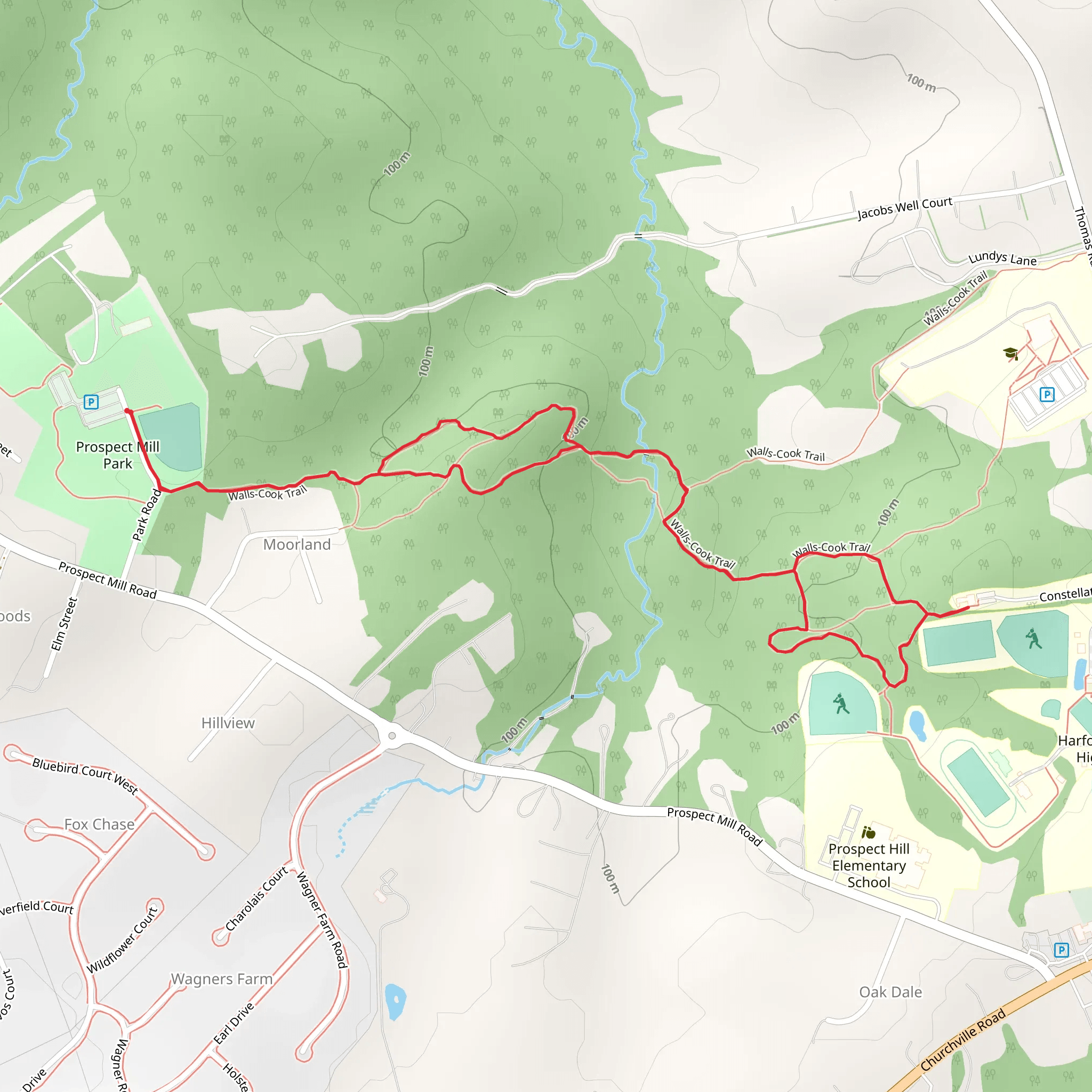 Prospect Mill Park Walk - East mobile static map
