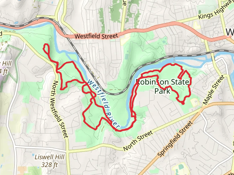 Westfield River Reservoir - Robinson State Park Loop