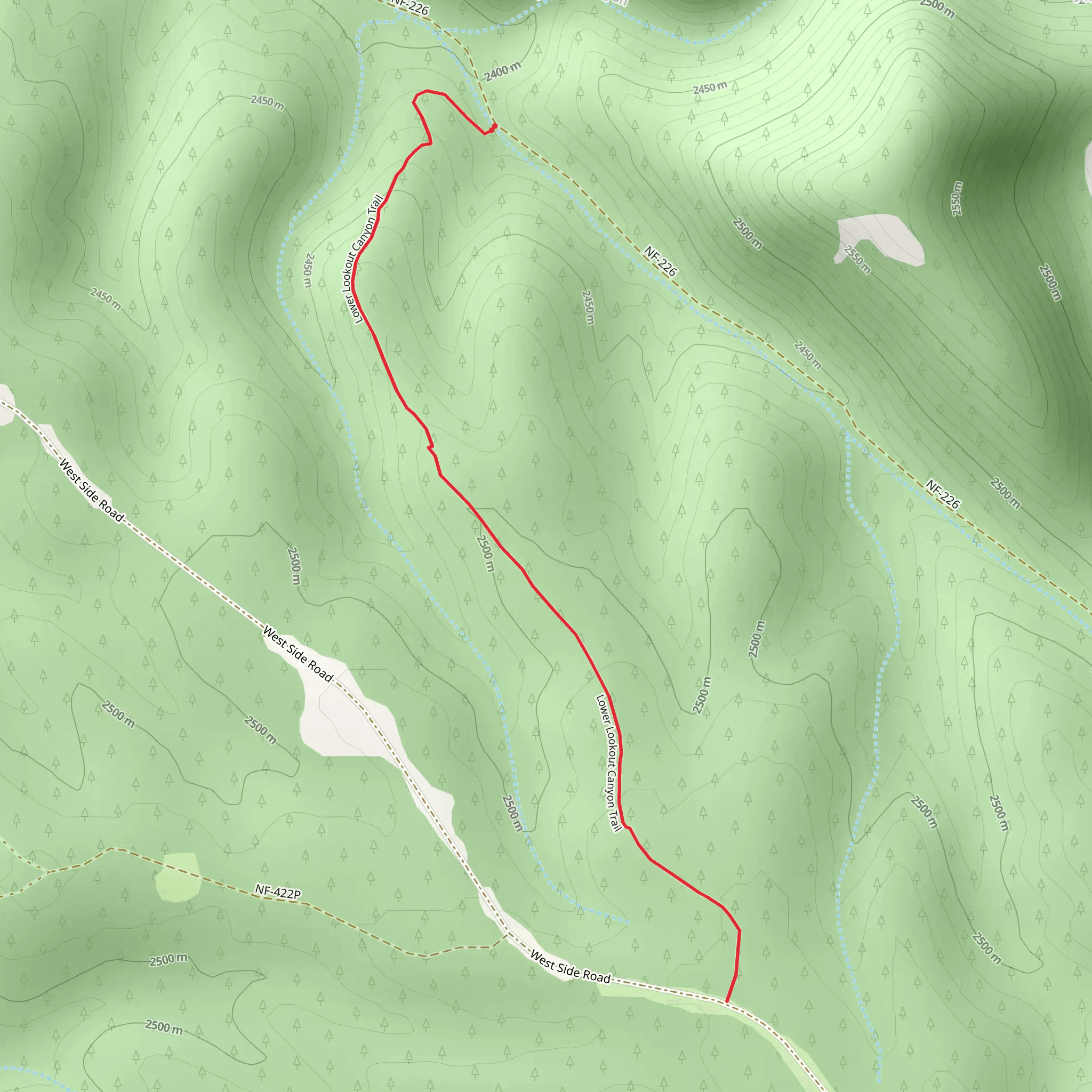 Lookout Canyon Lower Trail mobile static map