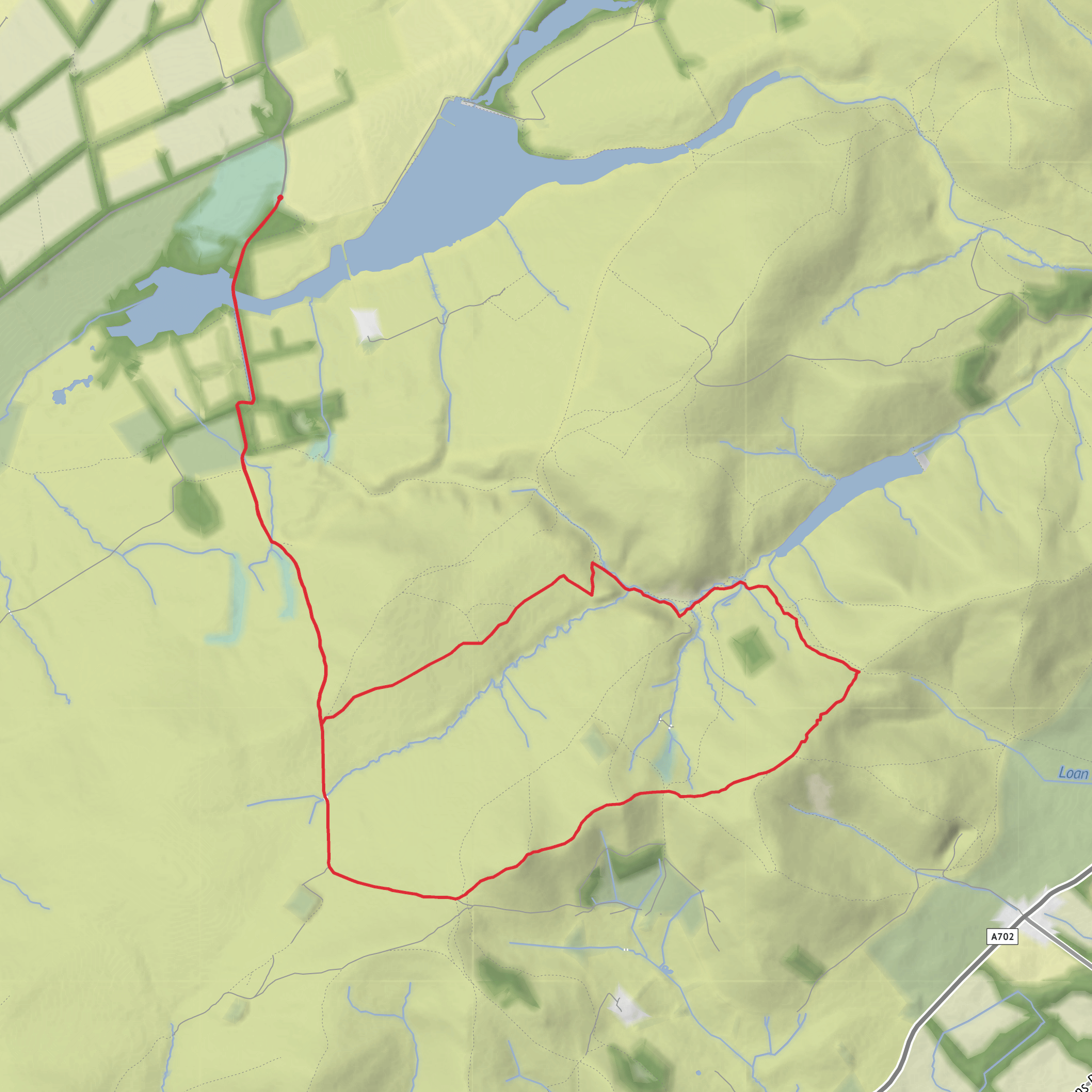 Redford Bridge, Threipmuir Reservoir, Loganlee Reservoir and Scald Law mobile static map