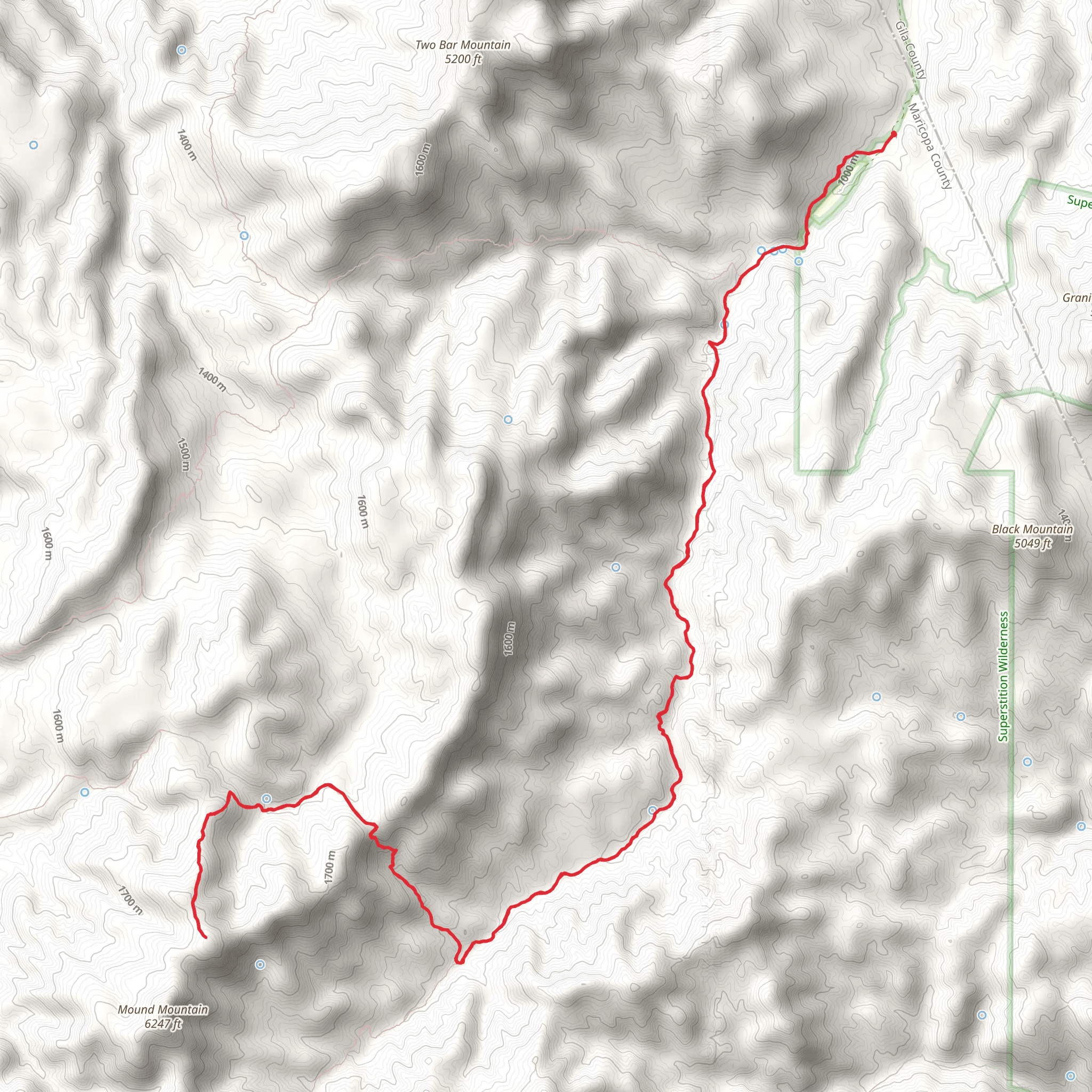 Black Jack Spring via Campaign Trail mobile static map