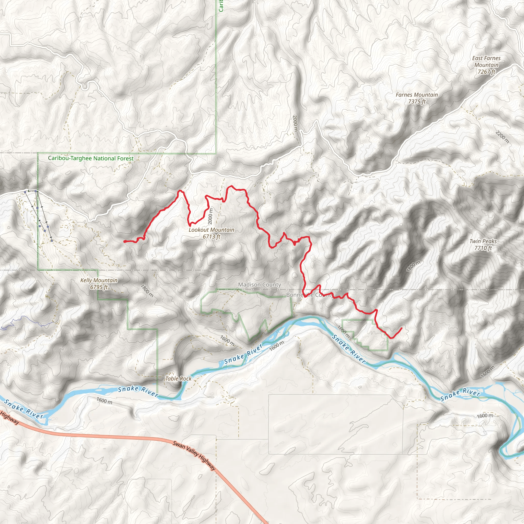 Hawley Gulch and Old Ranger mobile static map