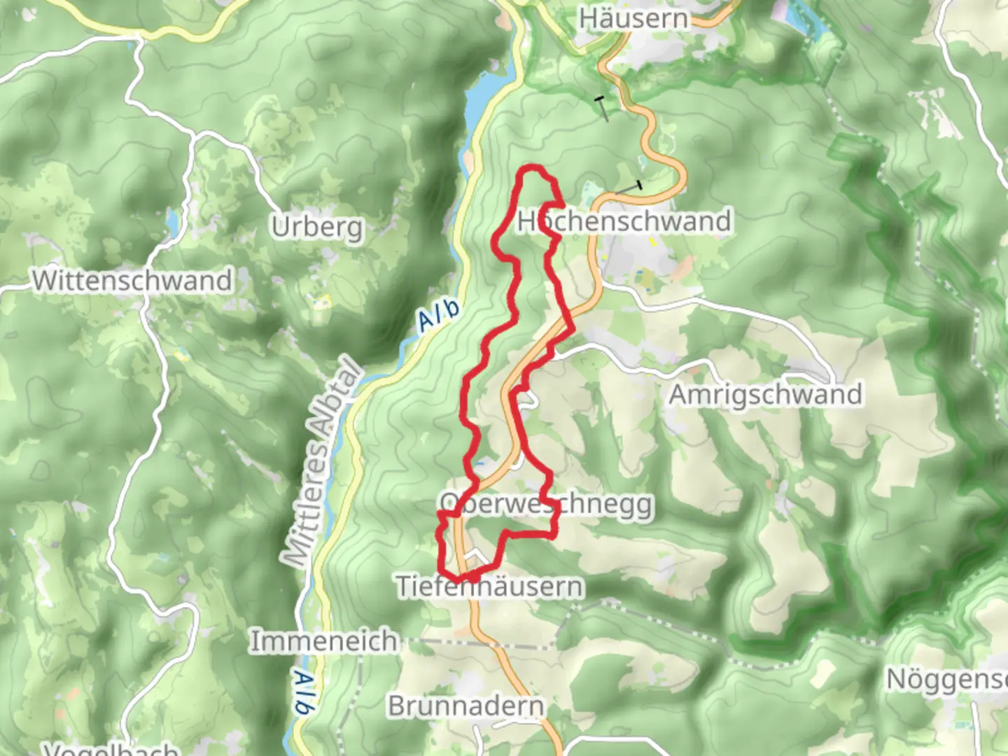 An image depicting the trail Tiefenhäusern, Tiefenhäuserner Moor and Albtalschanze Loop and its surrounding area.