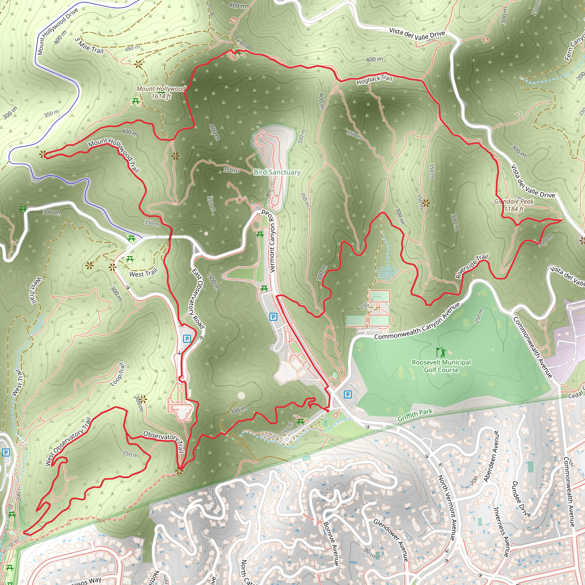 Boy Scout, Observatory and Hogback Loop Trail mobile static map