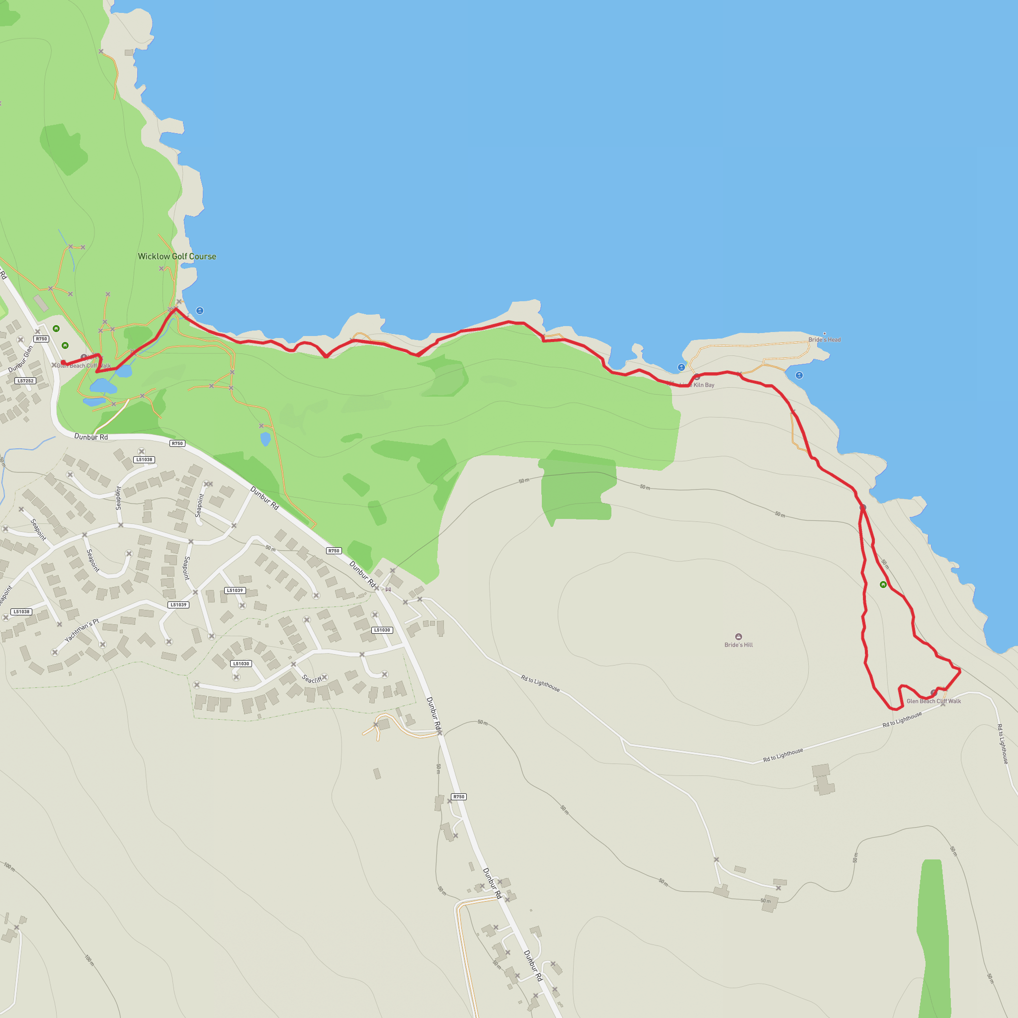 Glen Beach Cliff Walk mobile static map
