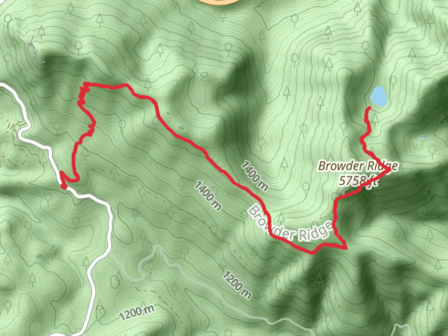 An image depicting the trail Browder Ridge Trail to Heart Lake and its surrounding area.