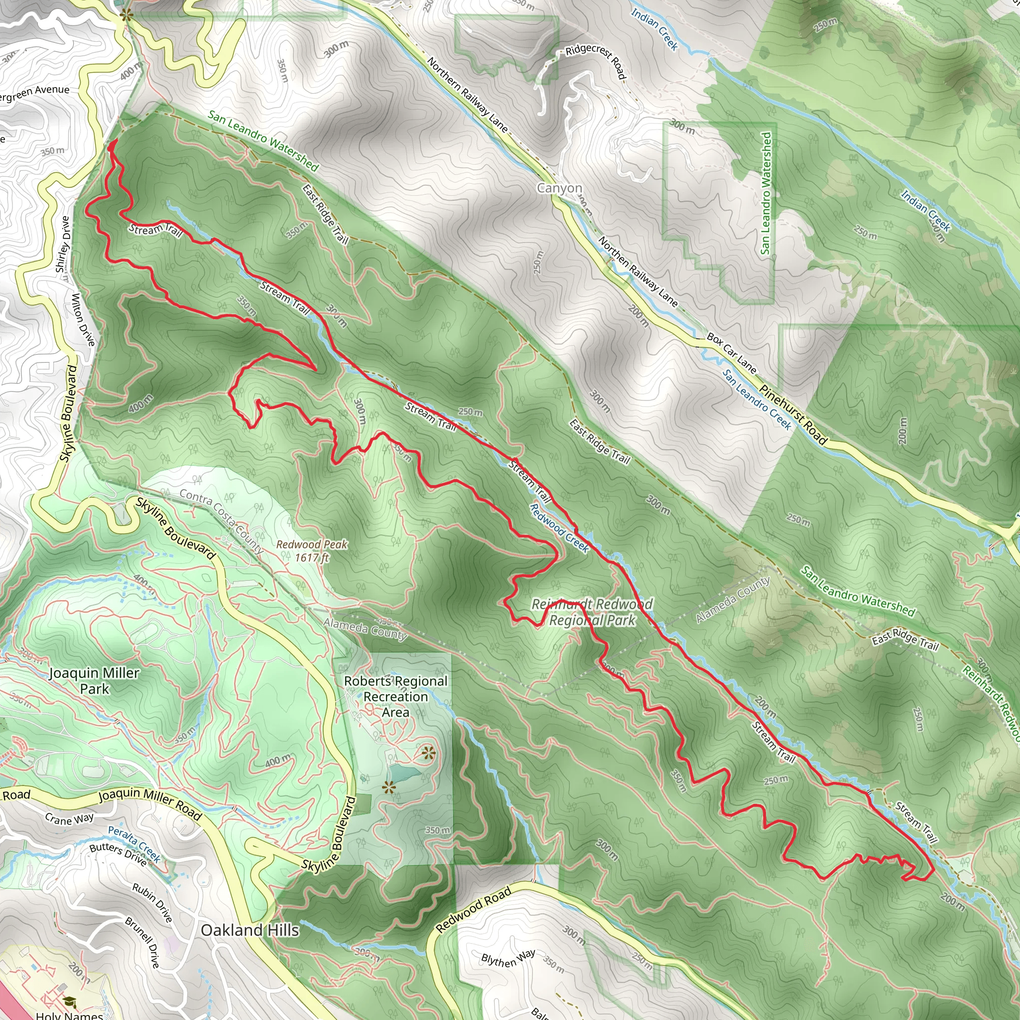 Redwood Creek - Stream - French Loop Trail mobile static map
