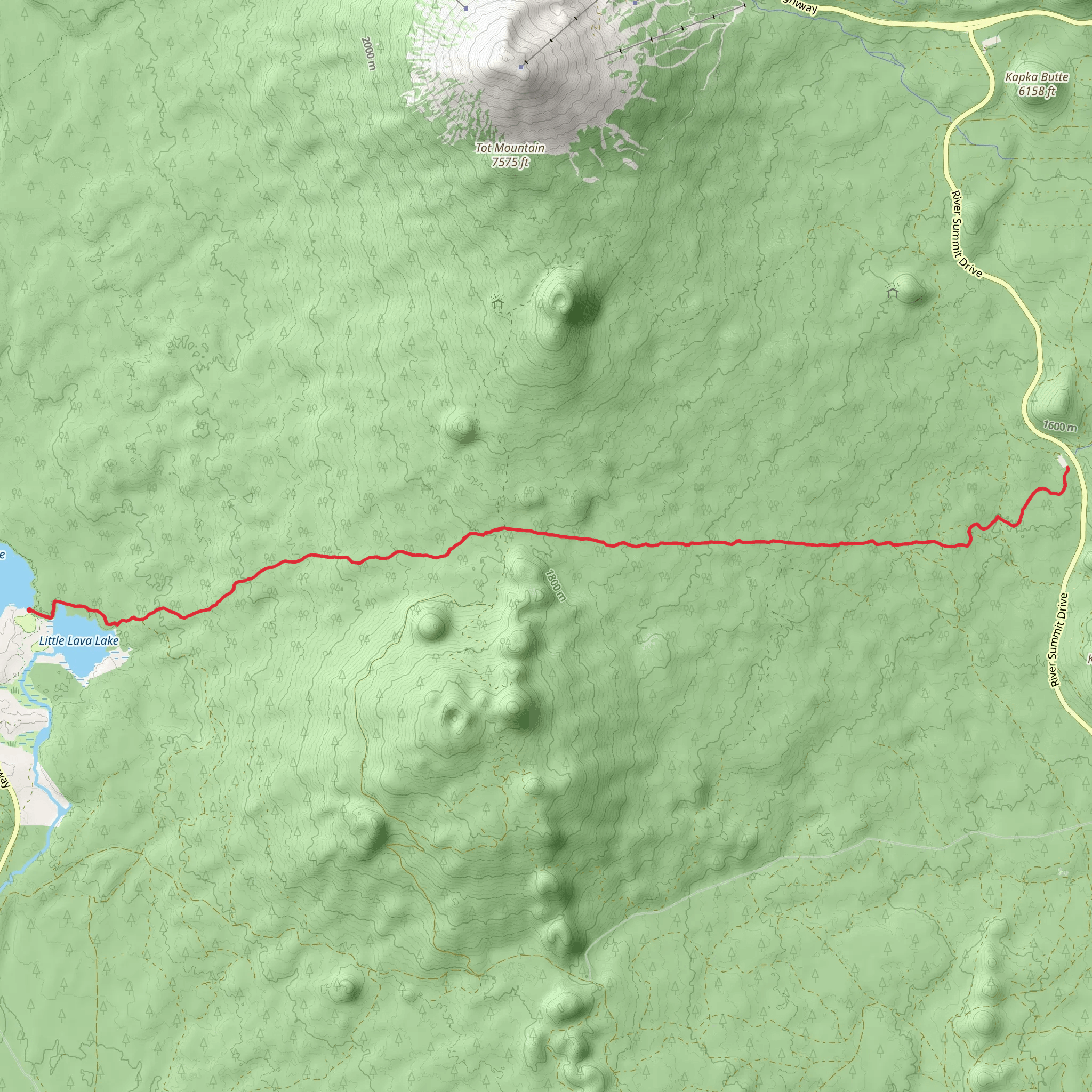 Edison-Lava Trail from Lava Lake mobile static map