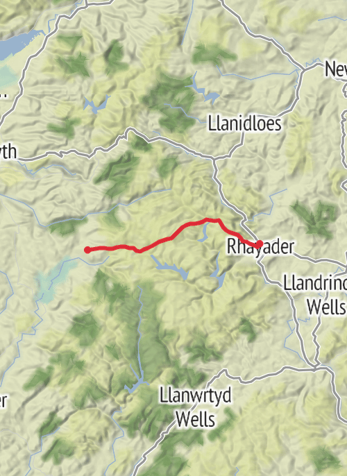 Ffair Rhos to Rhyader  mobile static map