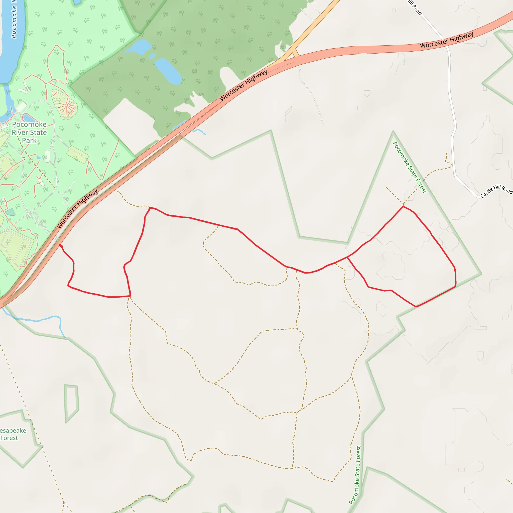 Worcester Highway Loop mobile static map