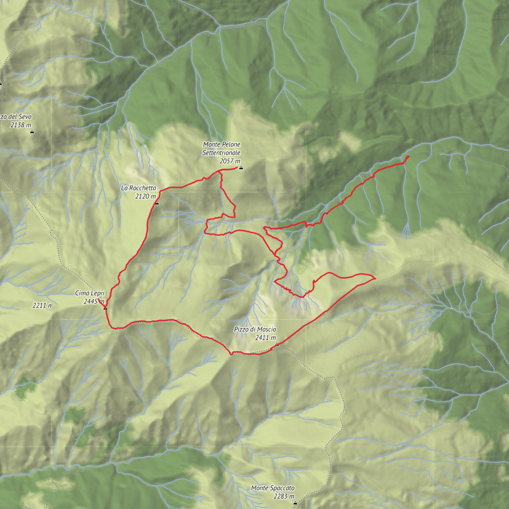 Cima Lepri - Pizzo di Svevo mobile static map
