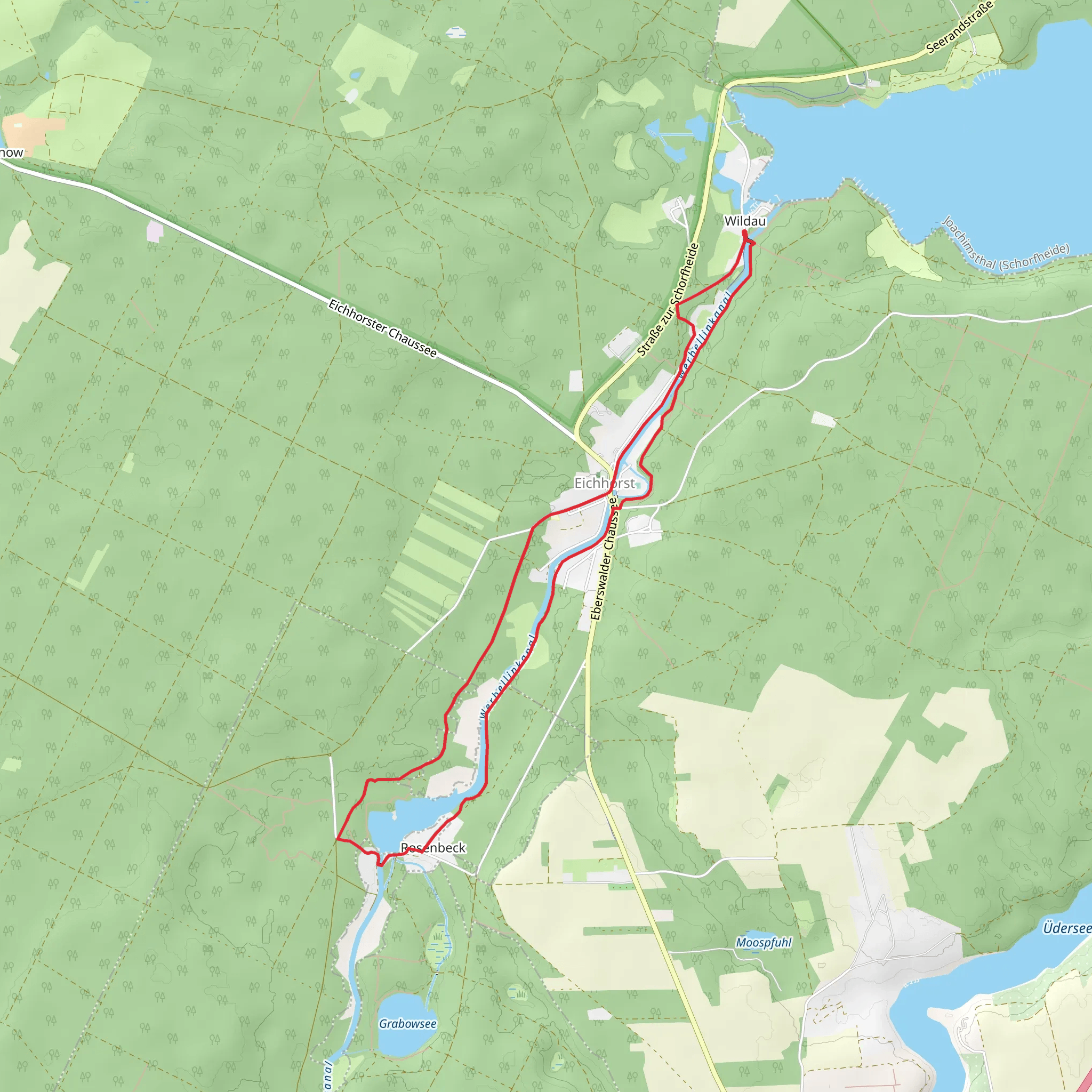 Werbellinkanal Loop mobile static map